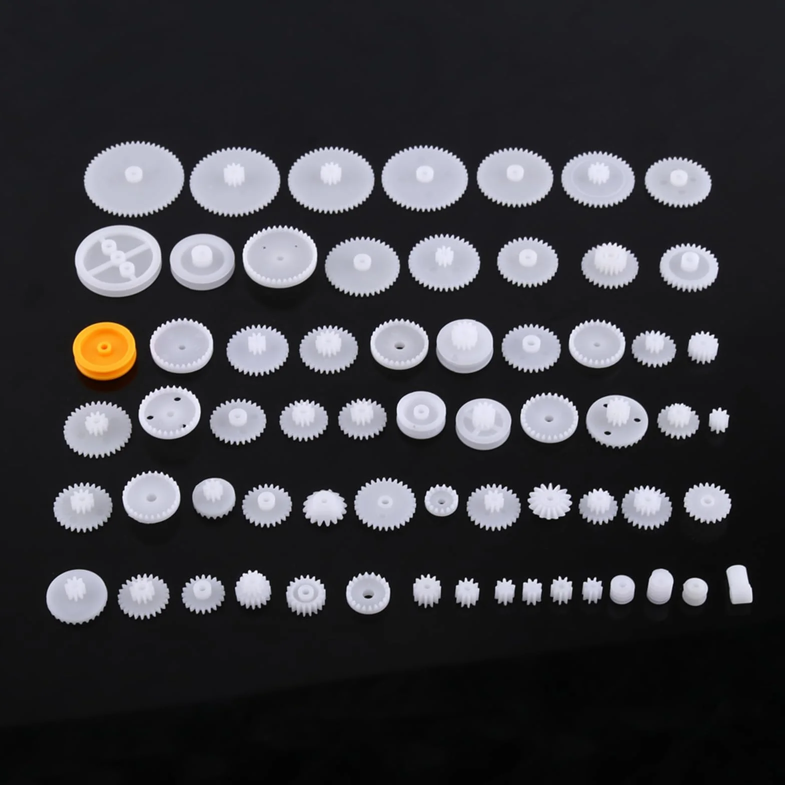 Zestaw narzędzi do robota DIY, plastikowe koła zębate i koła do zabawek dla dzieci - 64 rodzaje