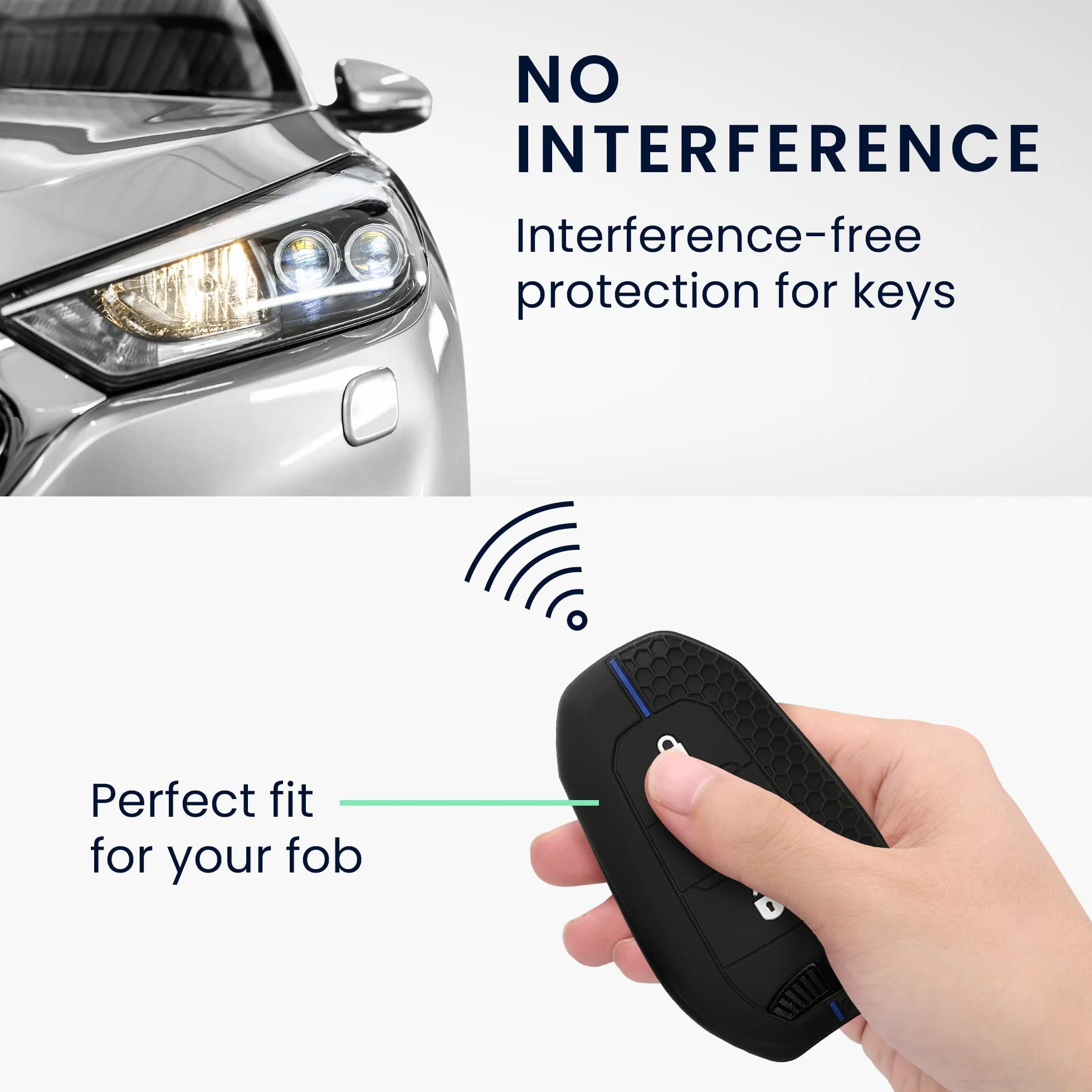 kwmobile Silikonowe etui ochronne na kluczyk samochodowy Peugeot Citroen 3-przyciskowy Keyless Go czarny