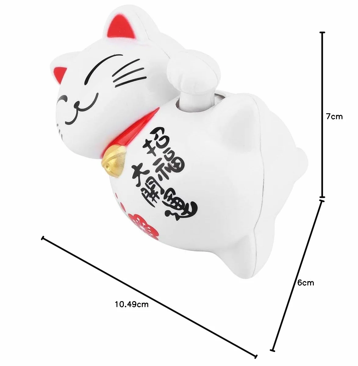 Zasilany energią słoneczną uroczy machający kot żywy i piękny chiński kot Maneki Neko bogactwo szczęście kot fengshui szczęśliwy kot wahadłowe ramię do dekoracji recepcji, samochodu, otworów
