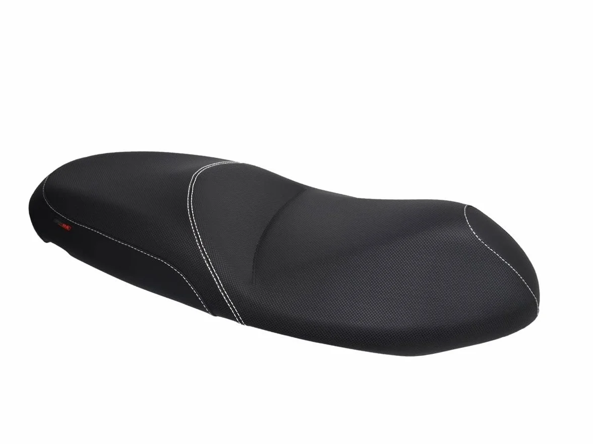 Pokrowiec na siedzenie kompatybilny z Yamaha Majesty S 125 2014-2015 czarny z białymi szwami