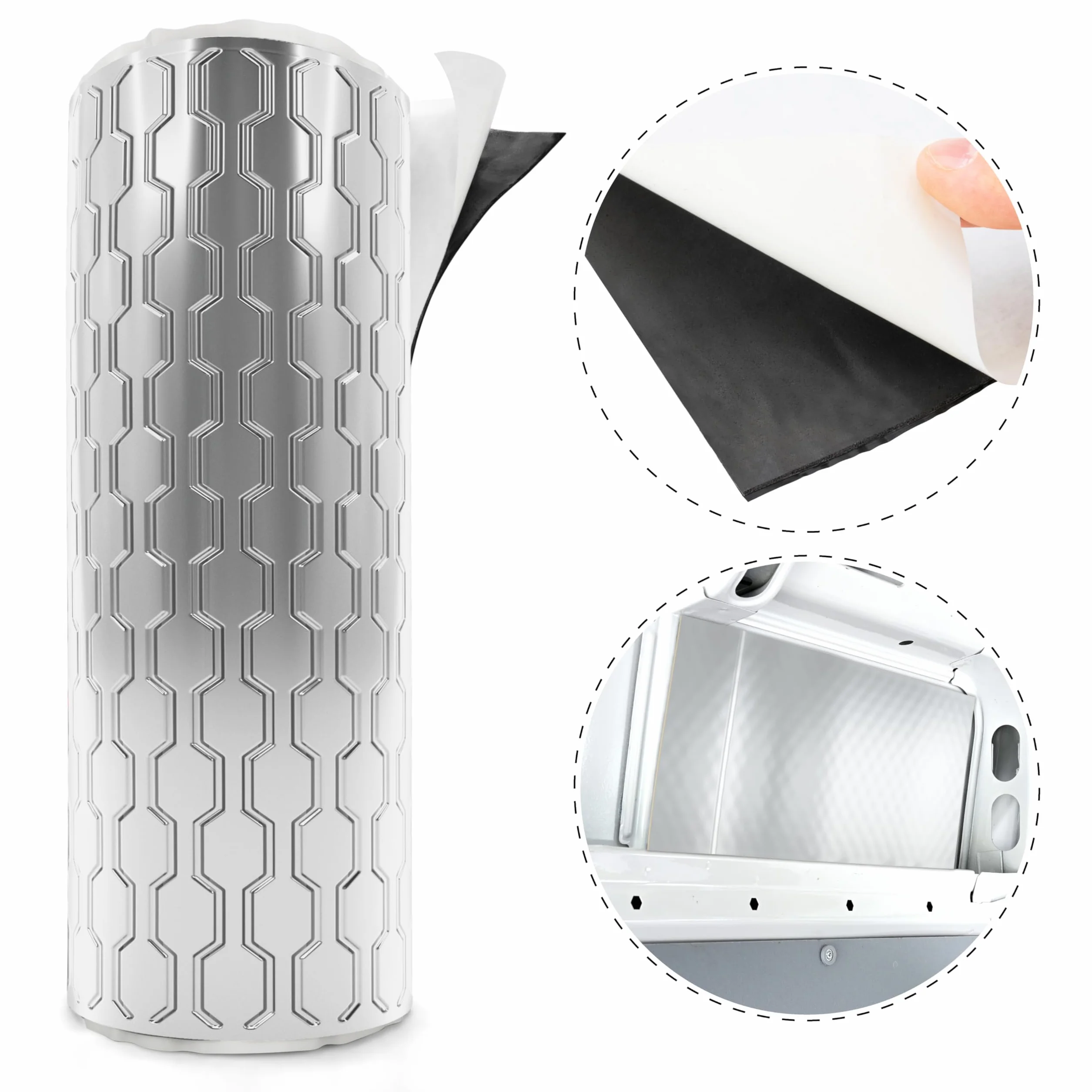 HASKYY Samoprzylepna mata izolacyjna z aluminium, 2 mm, 2 m², izolacja akustyczna i wygłuszająca