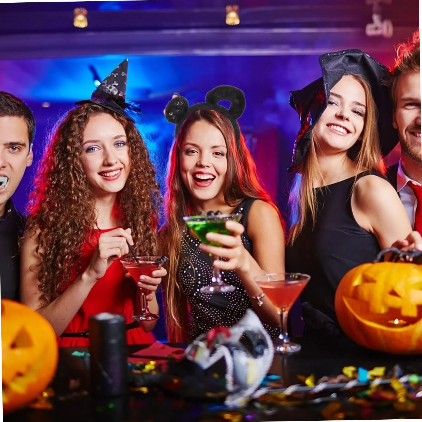 Abaodam Opaska Na Głowę Z Kotem Na Halloween Czarna Opaska Na Głowę Z Kotem Dla Kobiet I Dziewcząt Dodatek Na Imprezę Cosplay