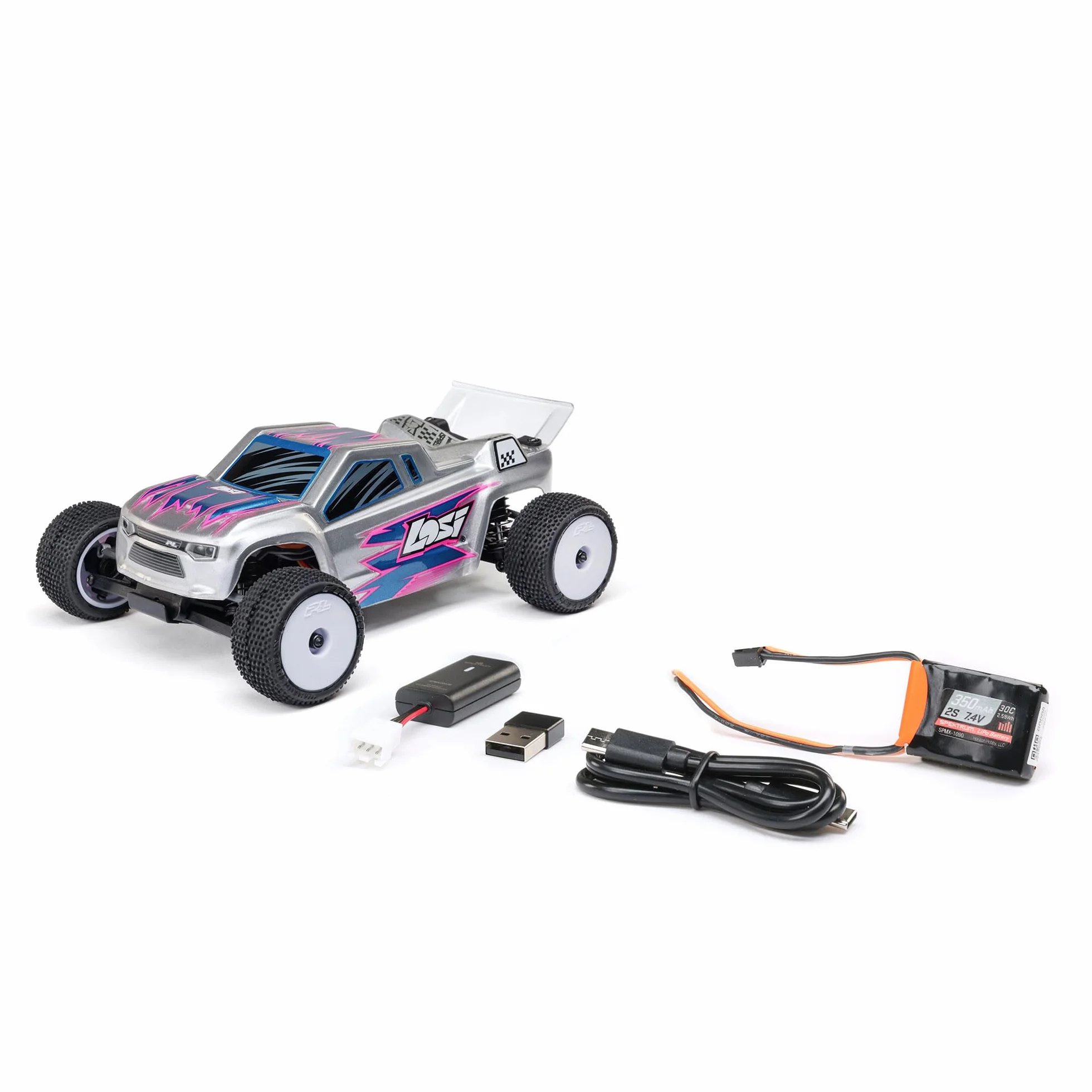 LOS-1392T2 Losi 1/28 Micro-T 2S 2WD RTR Stadion Truck (bateria i ładowarka w zestawie