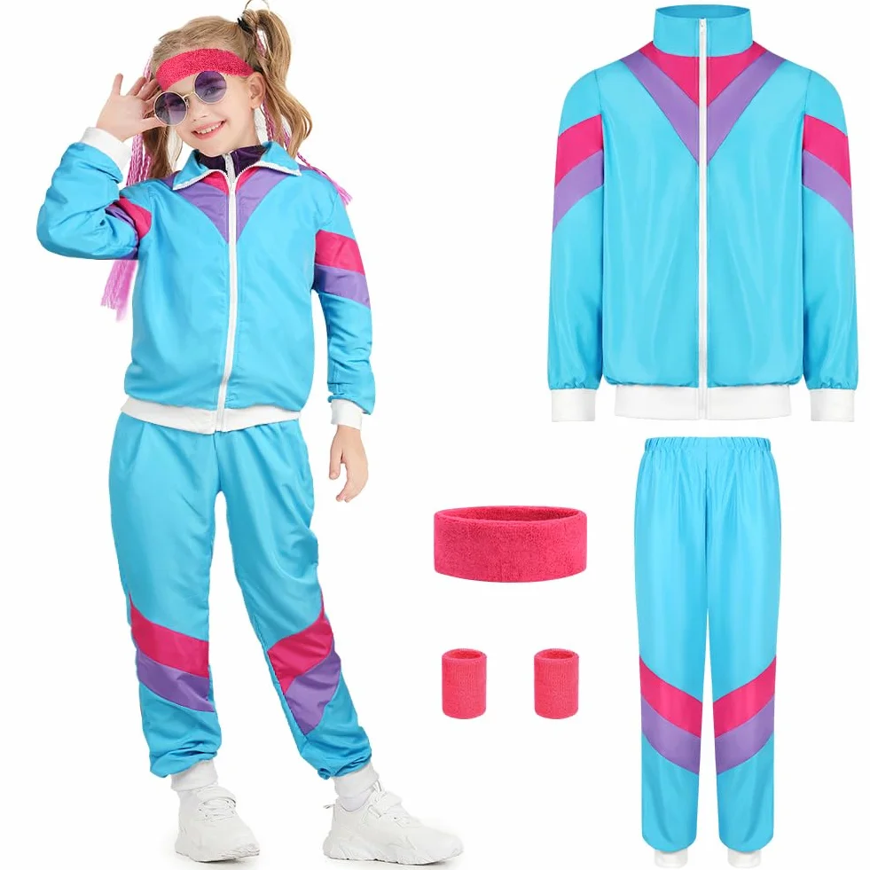 Kostium dla dzieci, kostium klubu nocnego, kostium w stylu lat 80. i 90., w stylu klubu nocnego, kostiumy z lat 80-tych 90., na karnawał, Halloween, cosplay