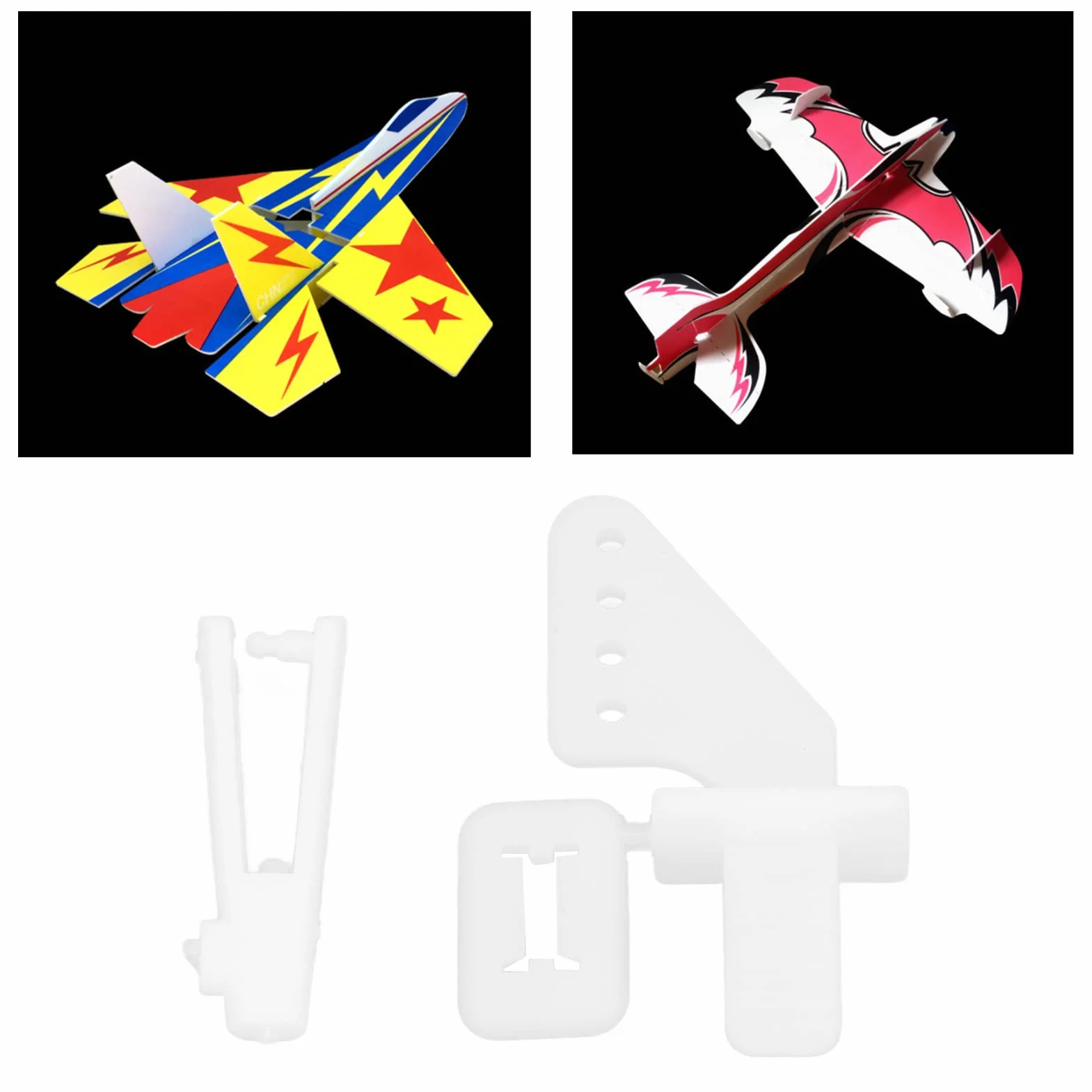 Ejoyous 20 zestawów plastikowych klakson sterujący 4 otwory do modelu RC samolotu elektrycznego KT Pianka, Elektryczny samolot, Fixed Fling DIY Akcesoria