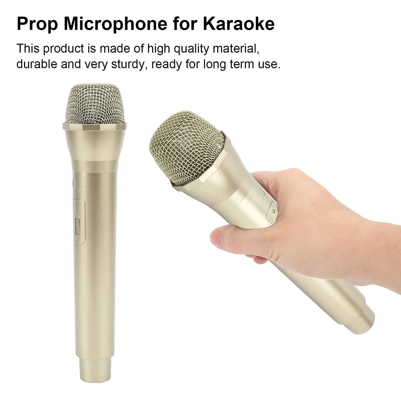 Mikrofon Zabawkowy, Realistyczny Rekwizyt Plastikowy Scenarny Mikrofon na Karaoke lub Upominkowy Rekwizyt
