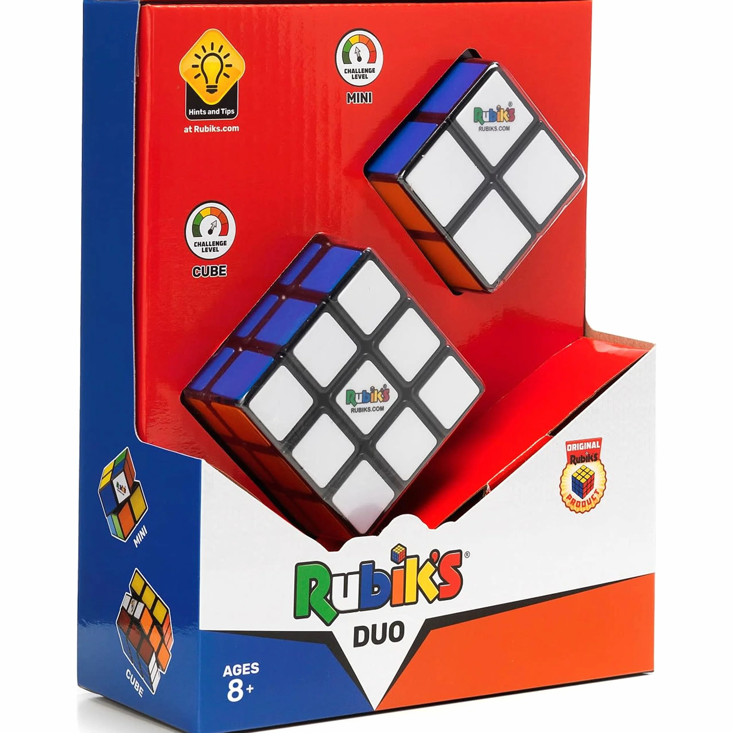 Kostka Rubika, Podwójny zestaw oryginalnej gry 3x3 i wersji Mini 2x2 z dopasowanymi kolorami i rozwiązywaniem problemów, Logiczna gra dla dzieci i dorosłych w wieku od 8 lat