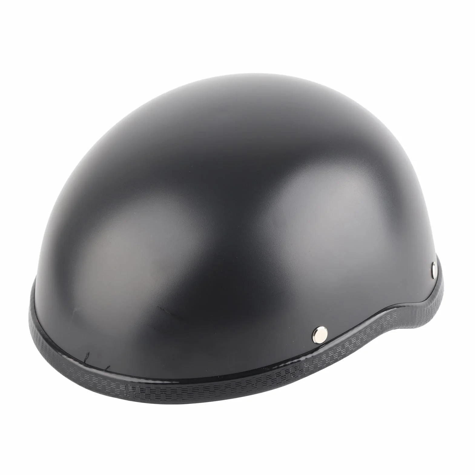 Kask Motocyklowy Półtwarzowy Matowy Czarny Retro