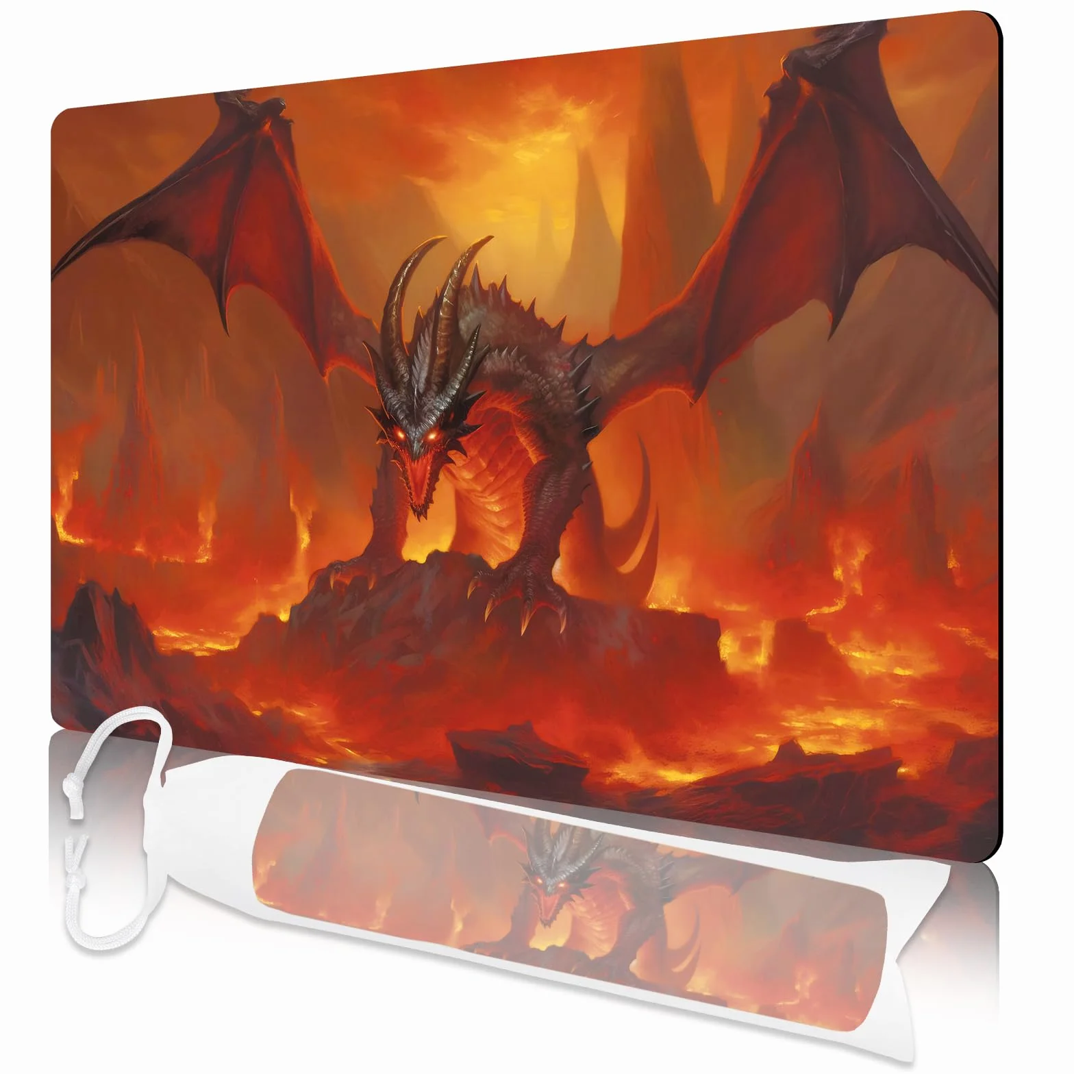 MTG Playmat, maty do gry MTG TCG 61 x 35 cm, mata do zabawy z bezpłatną torbą do przechowywania kart, gier, wodoodporna i antypoślizgowa mata do gier