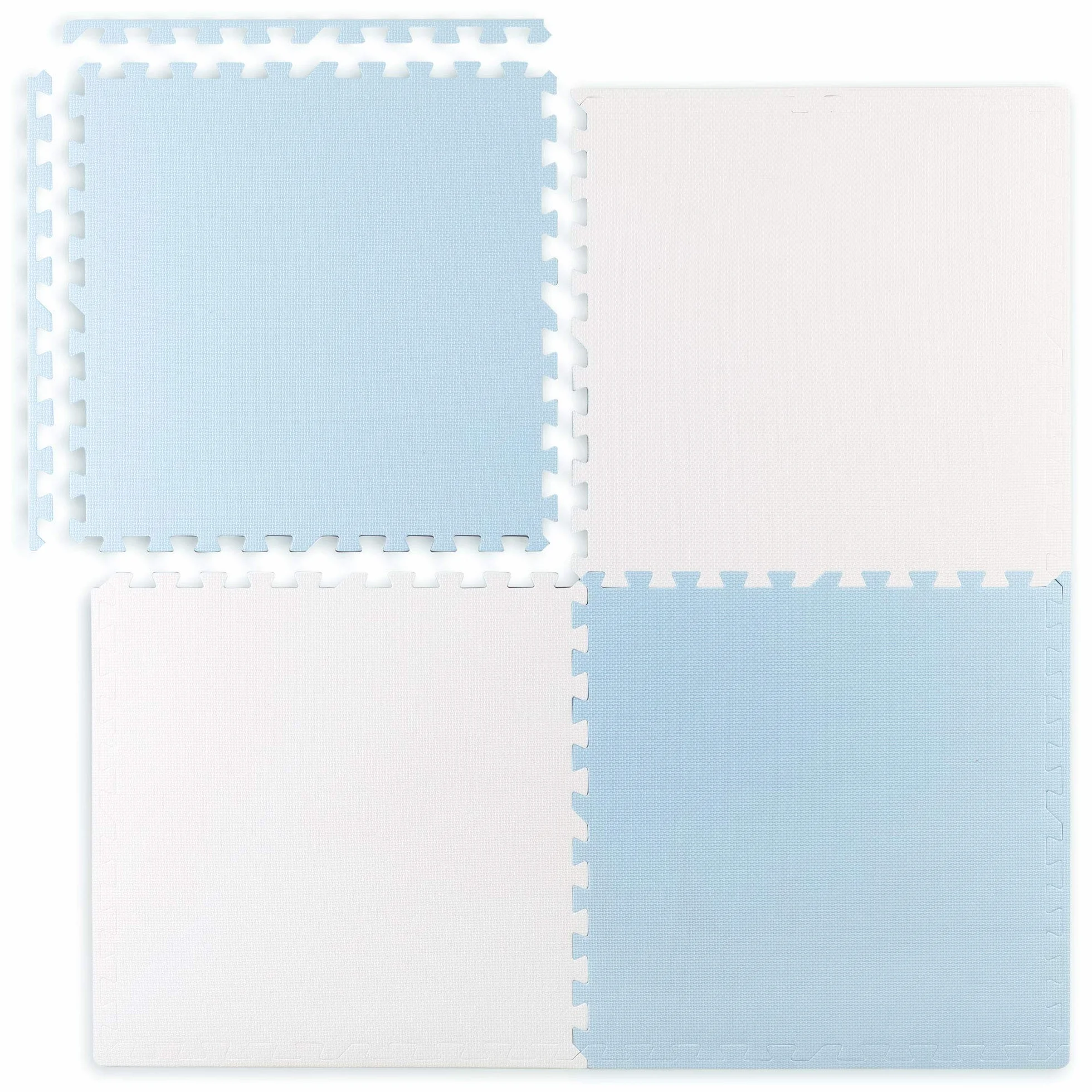 Ricokids Mata Piankowa Podłogowa Antypoślizgowa dla Dzieci Puzzle 4 Elementy 120 x 120 x 1 cm Biało-Niebieska