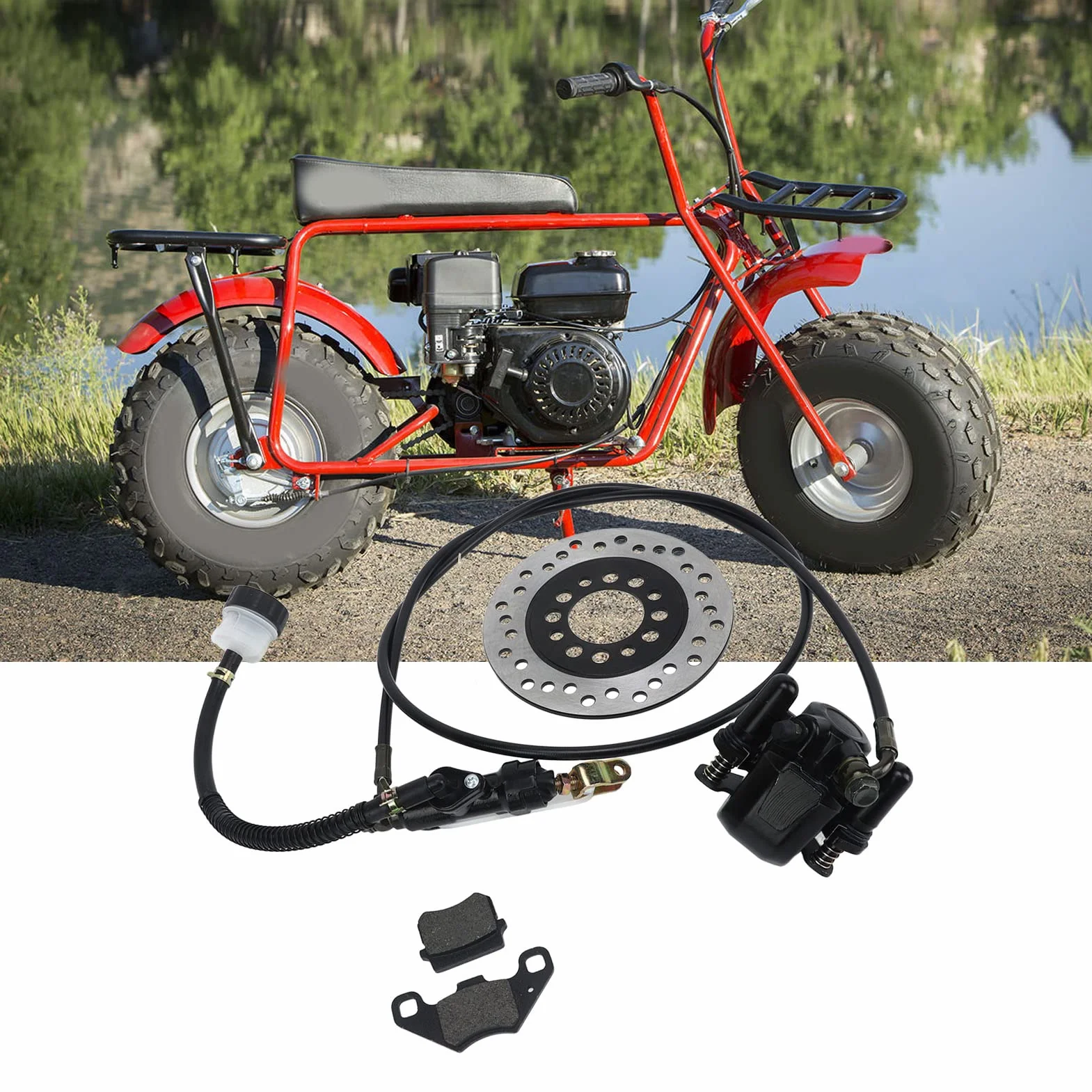 Go Kart Hamulce Master Cylinder Kit Tylny Hydrauliczny Zacisk Hamulcowy Tarcza Wirnik Klocki