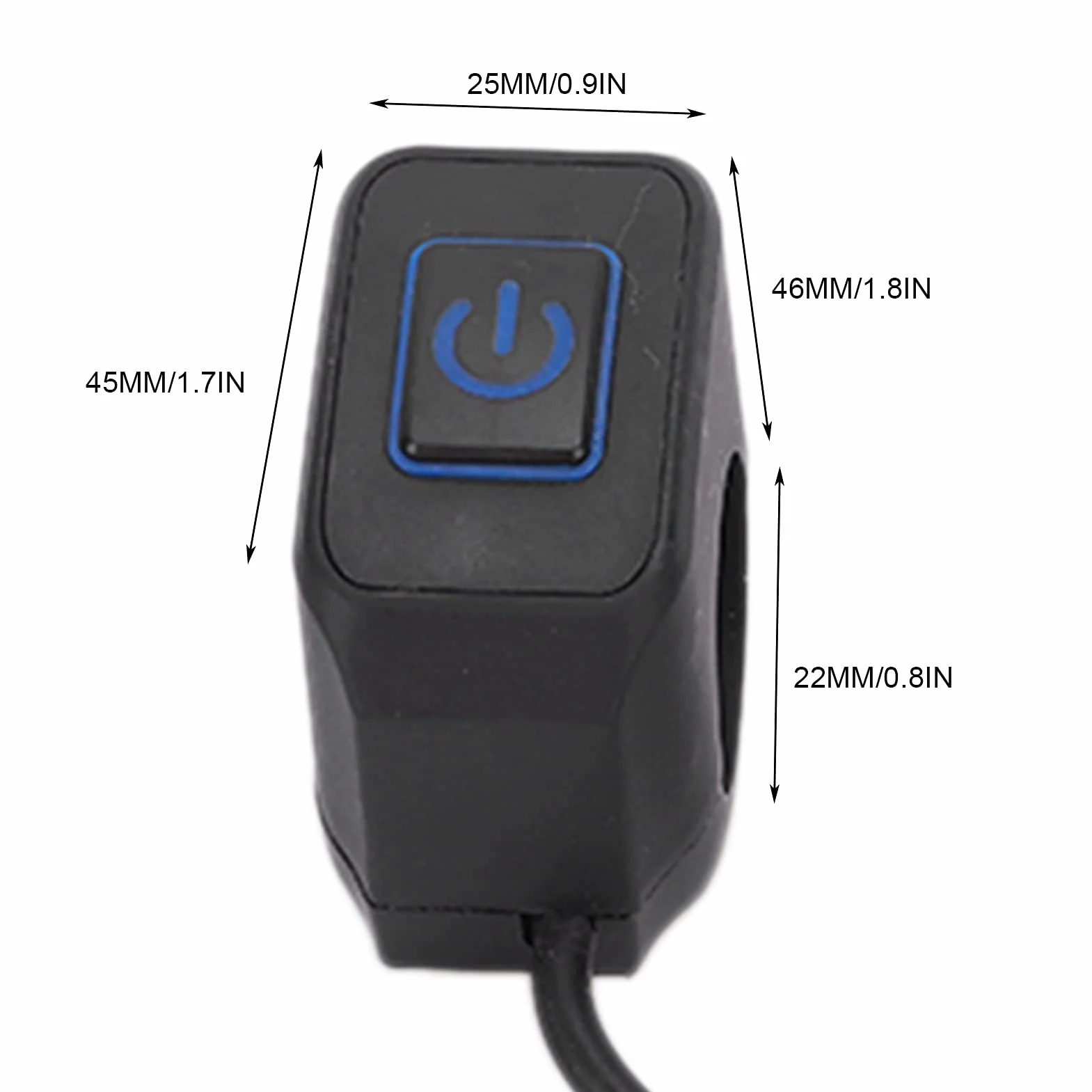 Yctze 22mm Przełącznik na Kierownicę Motocykla, Przycisk Sterowania Przełącznikiem światła Motocykla ATV Wodoodporny Uniwersalny do Reflektorów (metal ABS)(Niebieski)