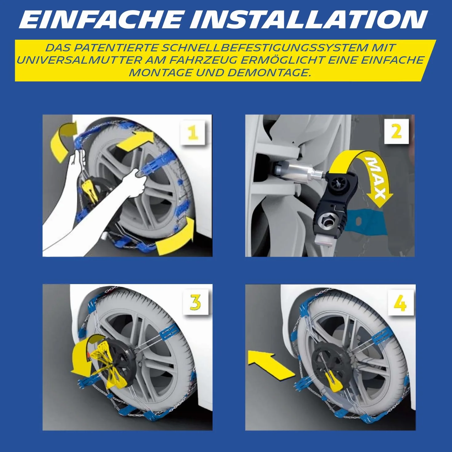 MICHELIN FAST Grip łańcuch śniegowy 130 z systemem szybkiego mocowania opon, łańcuchy śniegowe, 2 sztuki