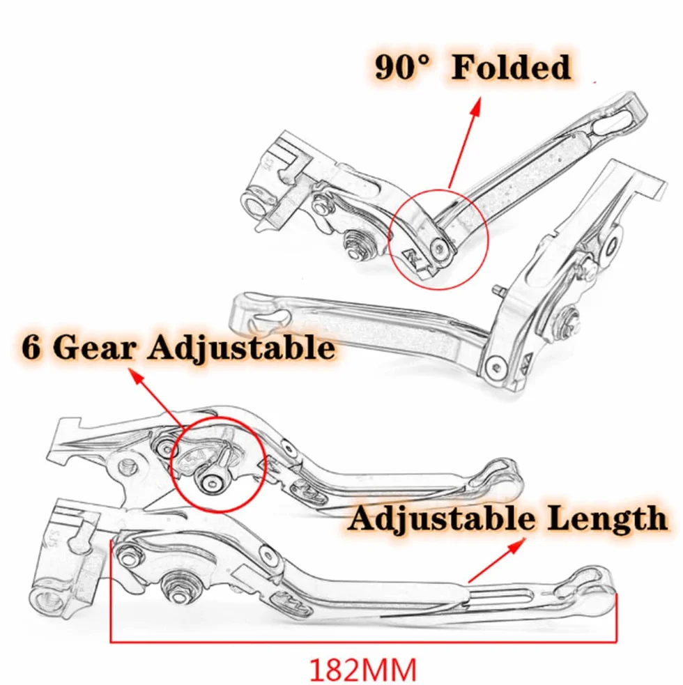 Motocykl Guzzi Stelvio Dźwignia Sprzęgła Hamulca Składana Wysuwana Stop Aluminium CNC Niebieski