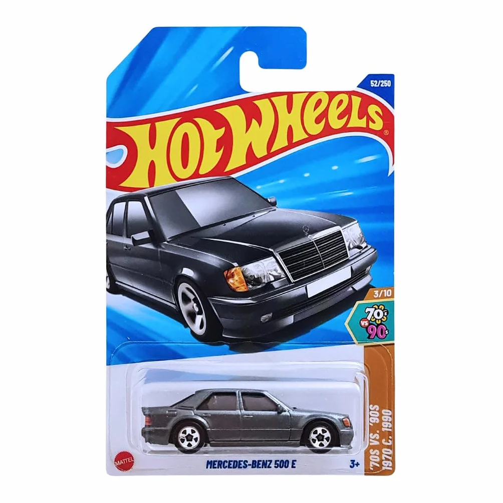 Hot Wheels Mercedes-Benz 500 E – 70's vs 90's 3/10 – JBB60 – Mainline 52/250 – Mattel 2025 – licencjonowany model Mercedesa