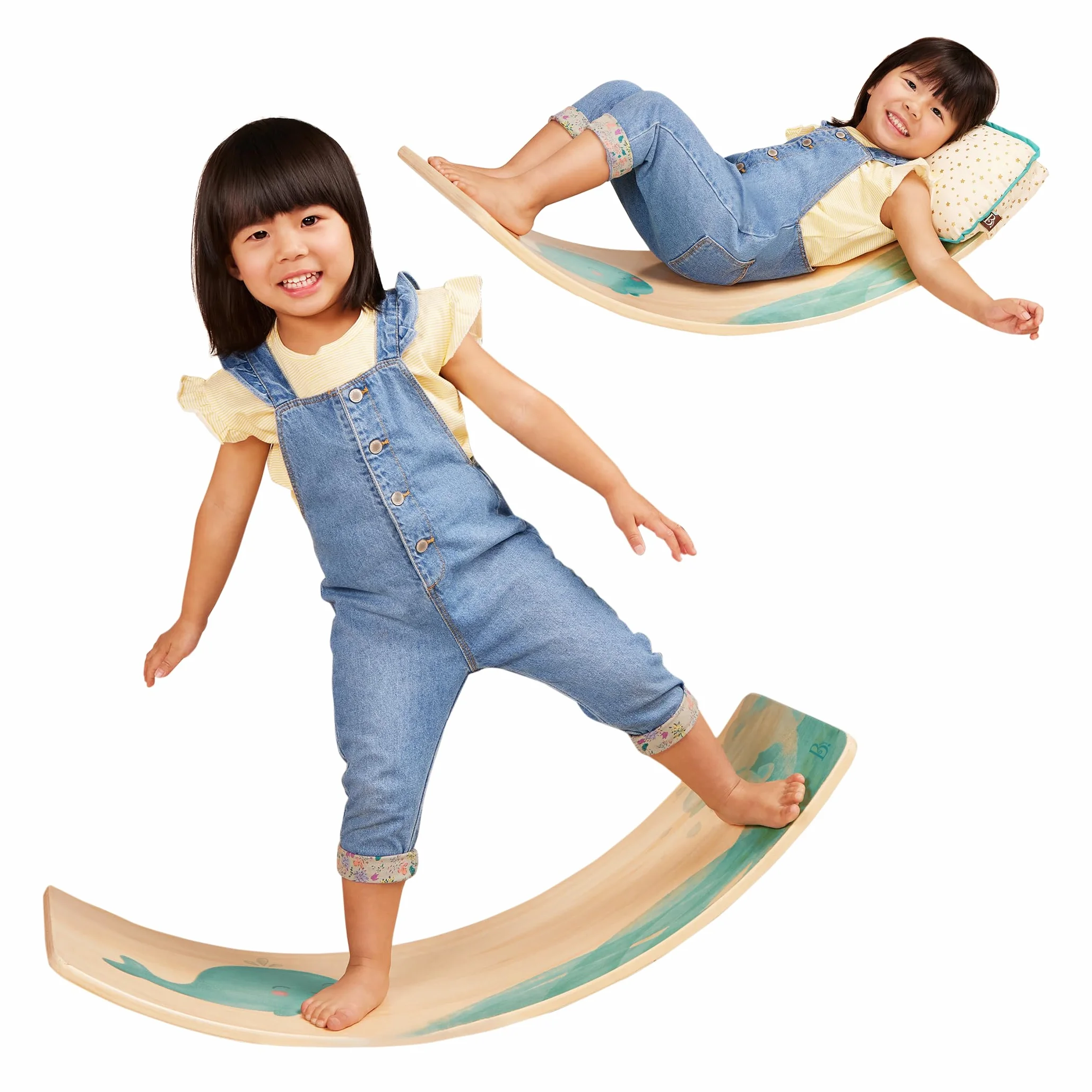 B. Spaces - Teeter-Toddler - Deska balansowa dla dzieci - Projekt inspirowany Montessori - Odpinana poduszka - Przemyślane meble i zabawki dla dzieci, 3 lata +