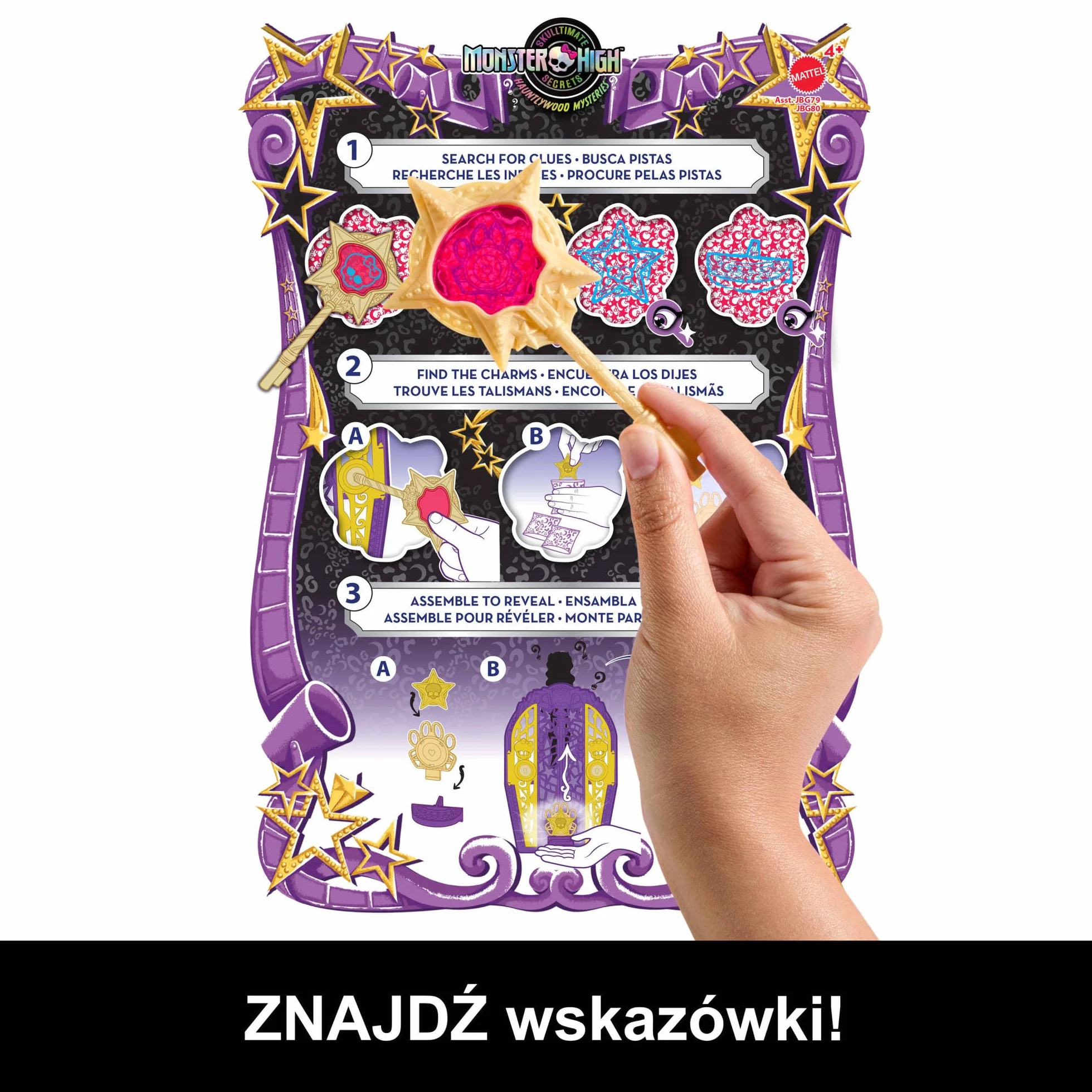 Monster High Straszysekrety Clawdeen Wolf Seria 6 Tajemnice Hollyduch Zestaw lalka, szafa i ponad 19 niespodzianek, w tym ubranka dla lalki i akcesoria, JBG80