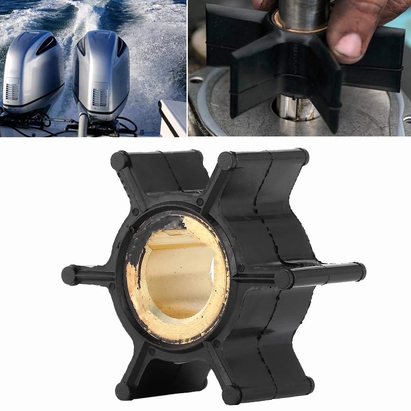 Wirnik Pompy Wodnej, Akozon 389576 Wirnik Full Power Plus Części Zamienne do Silnika Zaburtowego Pasuje do Johnson Evinrude 4/4,5/5/6/8 Koni Mechanicznych