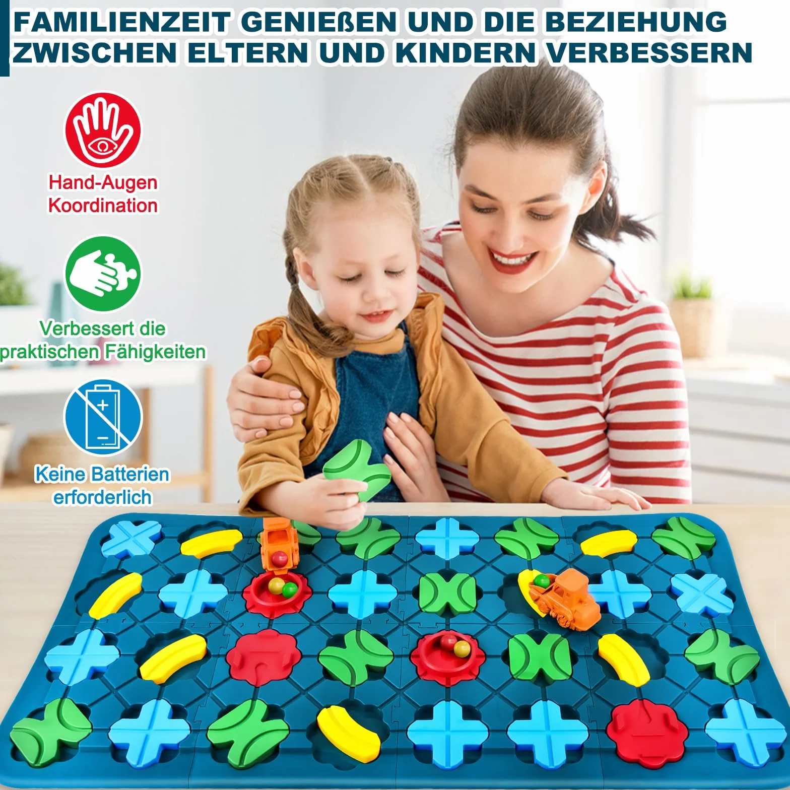 Herenear Labirynt gra planszowa dla dzieci 4 5 6 7 8 lat, duże 78 x 38 cm logiczne budowanie dróg gry towarzyskie, logiczne puzzle edukacyjne na planszach dla wielu graczy i rodziny