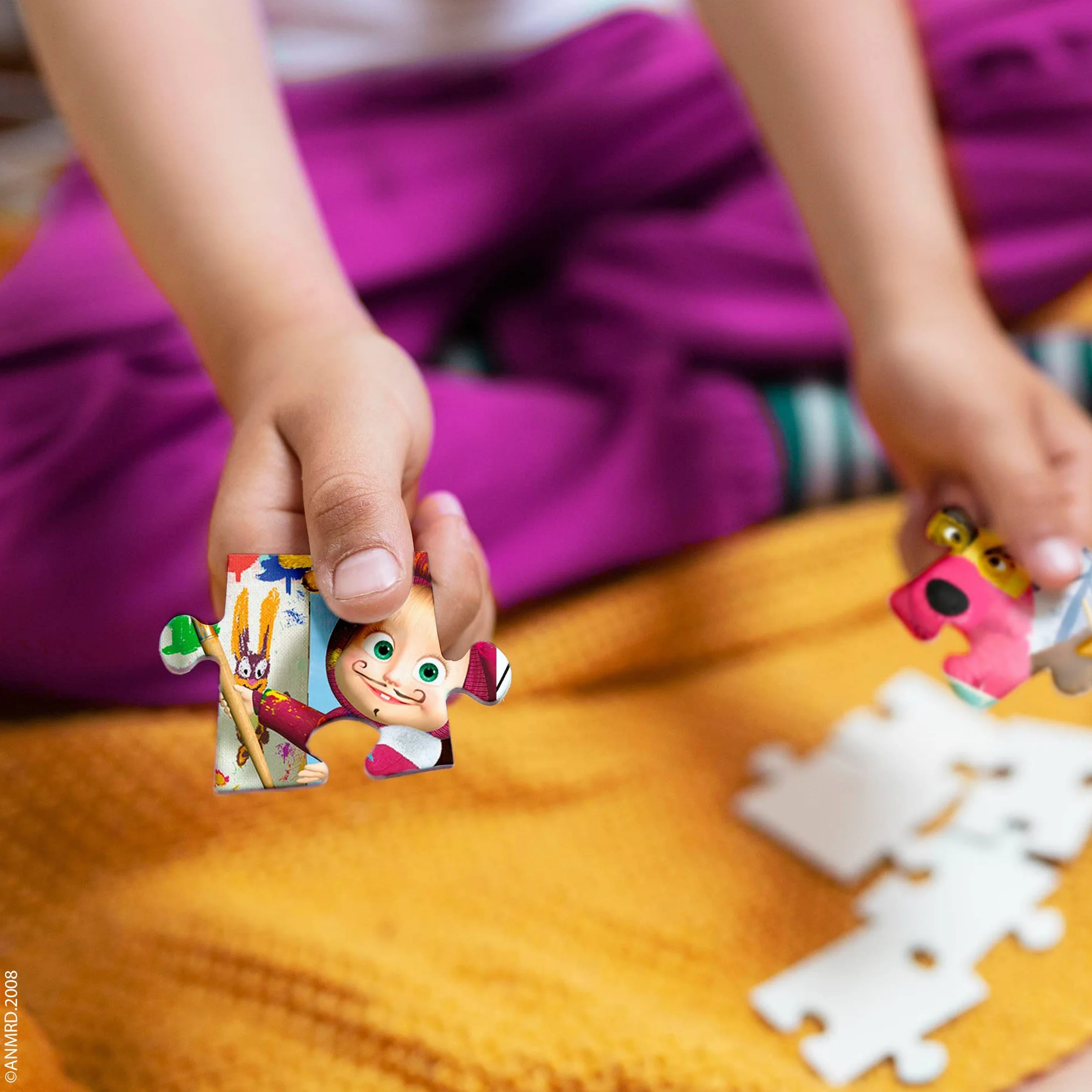 Lisciani – Masha i bar – puzzle Masza i niedźwiedź – puzzle dla dzieci od 3 lat – 60 części – zabawka edukacyjna – wspomaga koordynację ręka-oko i obserwację – 50 x 35 cm