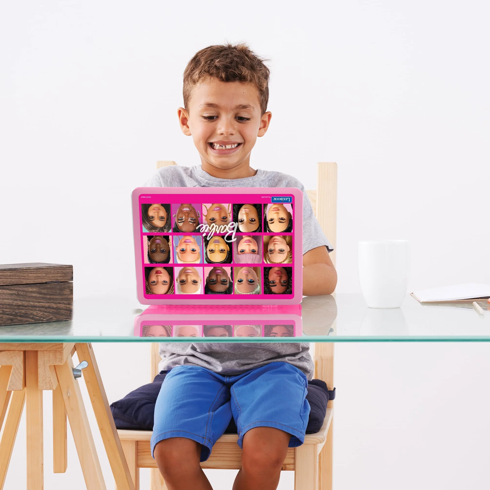 Lexibook, Barbie, dwujęzyczny i edukacyjny laptop hiszpański/angielski, zabawka dla dzieci, 170 zajęć do nauki, gry i muzyki, duży ekran, różowy, JC599BBi2