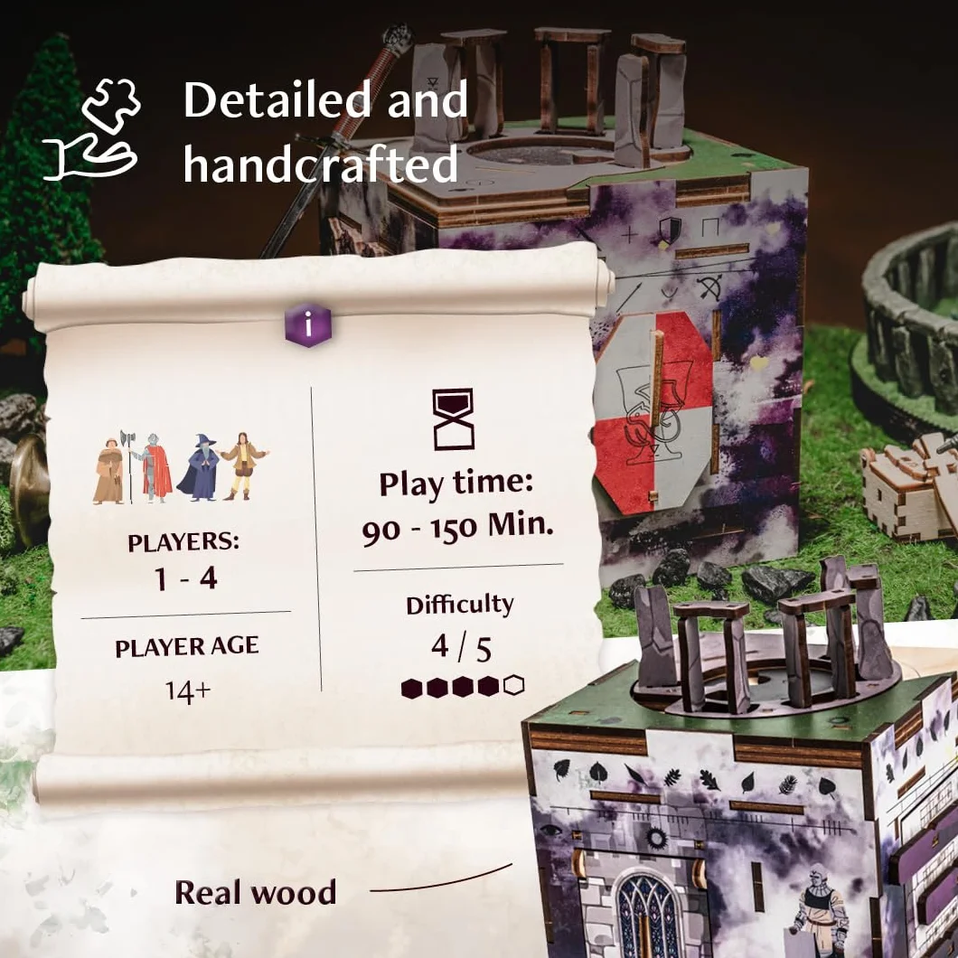 INSCAPE Cluebox Stonehenge´s Legacy interaktywne drewniane puzzle 3D z tajnymi mechanizmami – poznaj grę Escape Room – idealne dla fanów zagadek i dorosłych – pudełko na puzzle – prezent