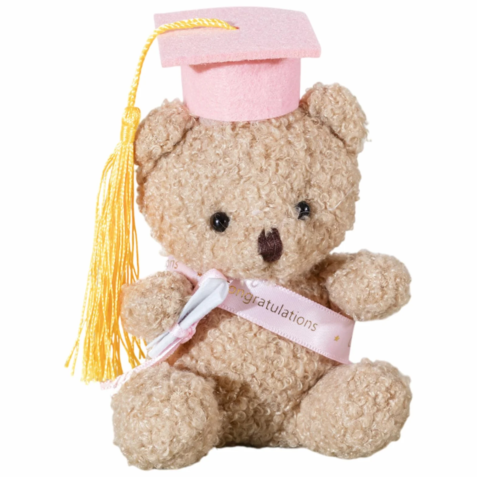 Graduation Bear, 5.1-Inch Plush with Cap Diploma Stuffed Animal, Adorable Souvenir, Cute Desktop Ornament, for Kindergarten, High School, College Celebrations