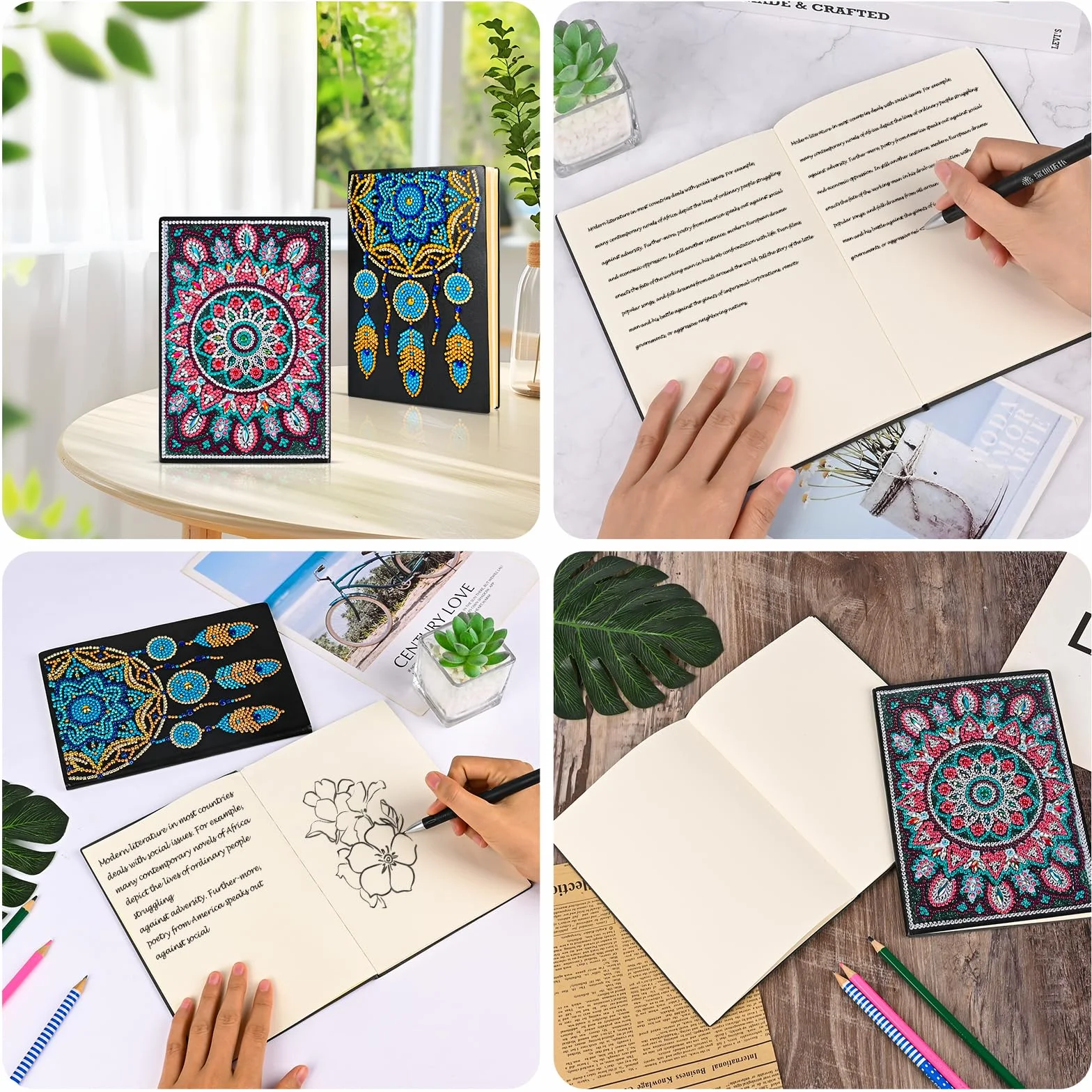 Banaone Zestaw do majsterkowania dla dziewczynek w wieku 6, 7, 8, 9, 10 lat, format A5, zestaw do majsterkowania, zabawka, mandala, mozaika, prezent dla dziewczynek w wieku 5, 8, 10, 11 lat (A)