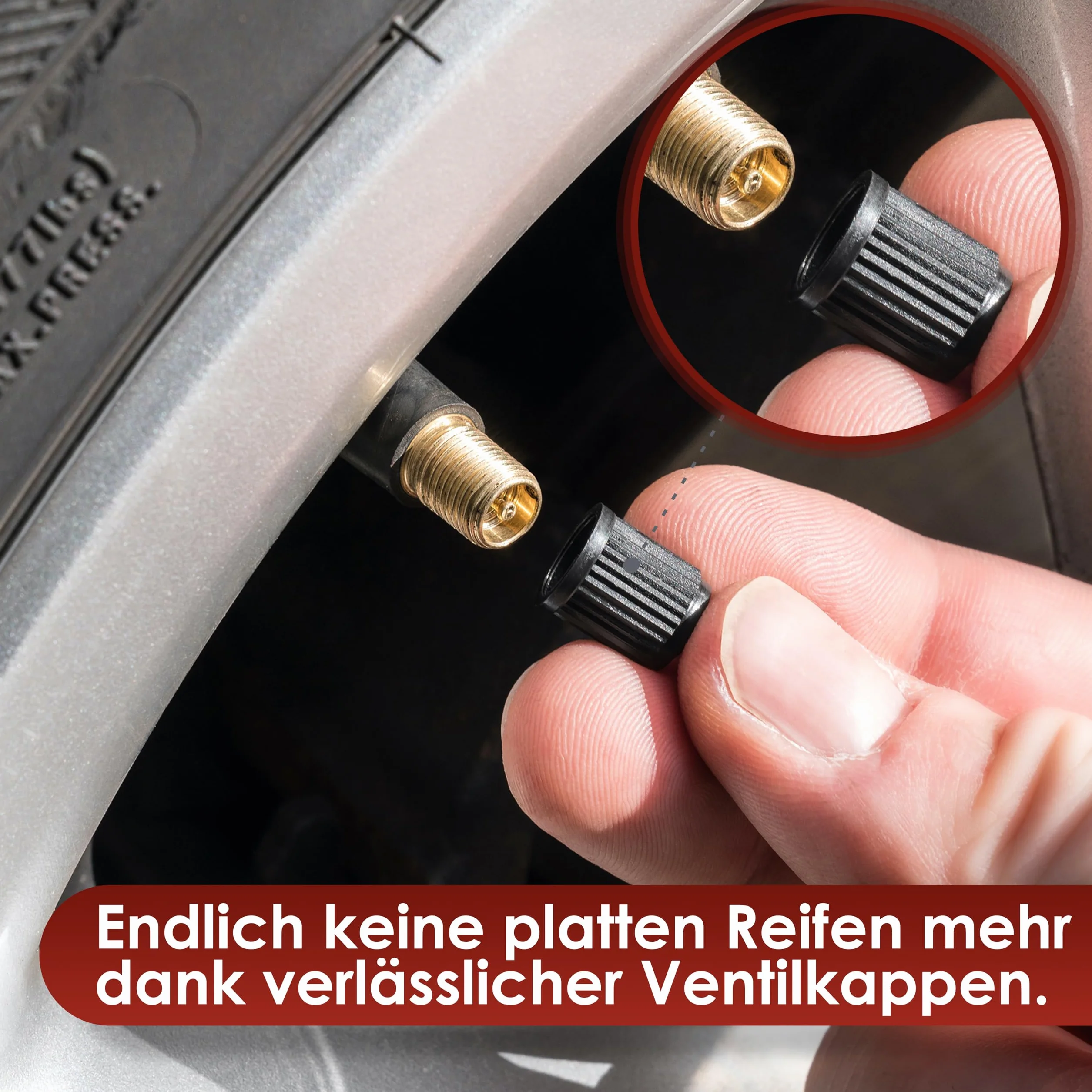 WEIDEBACH® 25 regulowanych nakrętek na wentyle samochodowe, pasują do rowerów, ze stabilną uszczelką dociskową, nakrętki do wentyli rowerowych i samochodowych