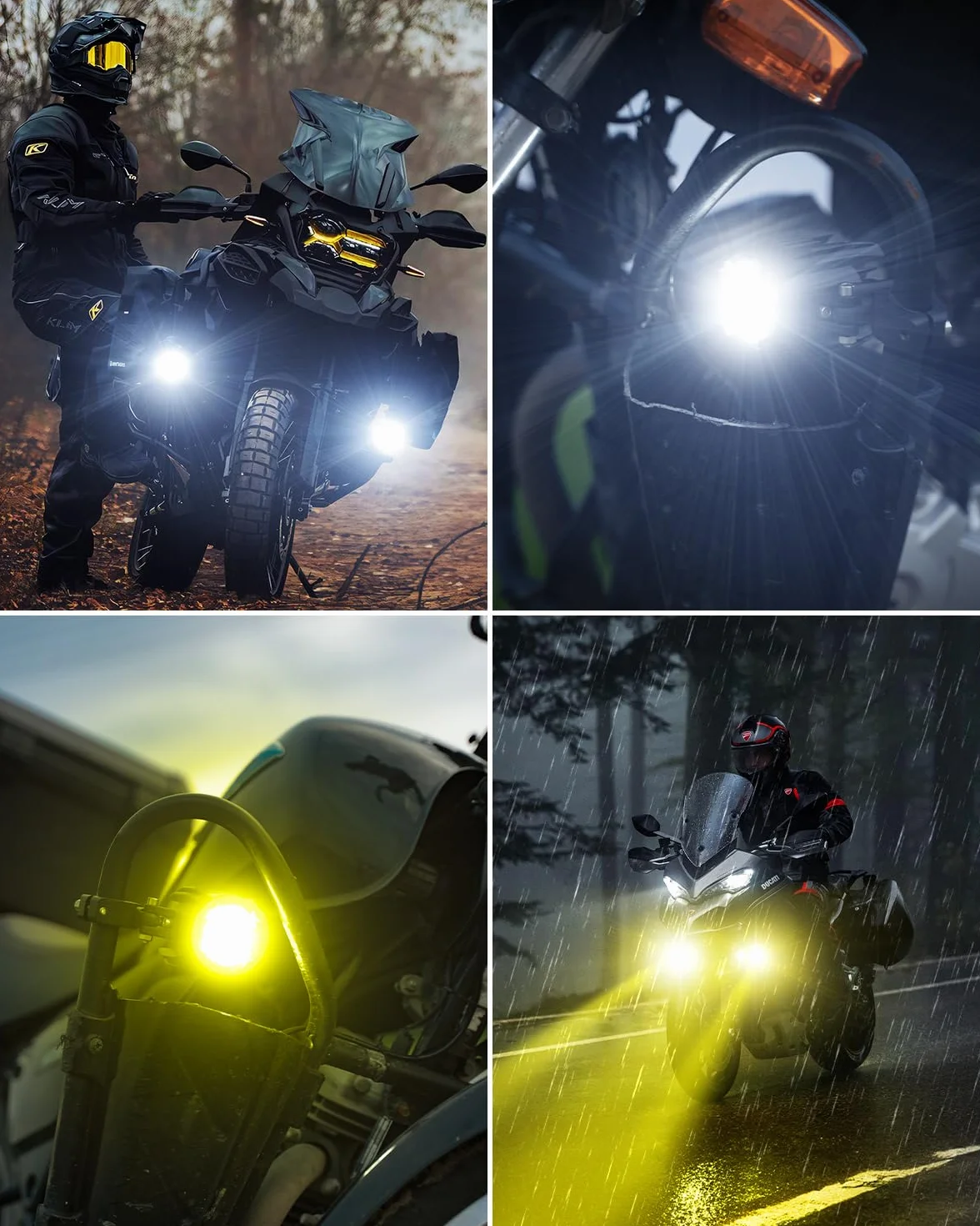 SUPAREE Reflektor przeciwmgielny LED do motocykla, dodatkowy reflektor LED do motocykla, dodatkowy reflektor do motocykla z przełącznikiem, żółte/białe światło, IP68, 9-30 V, do R1200GS F800GS F650 LC