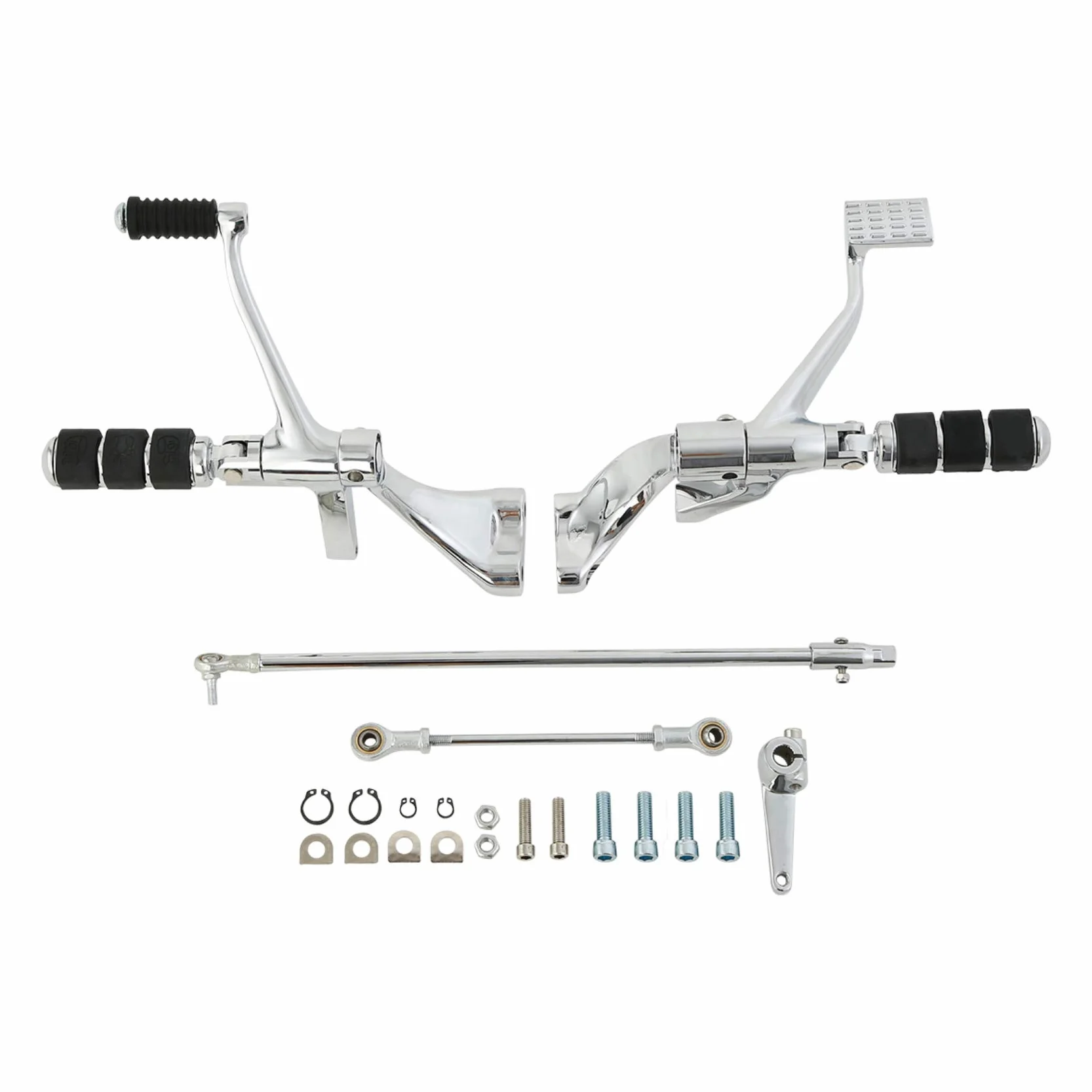 TCMT Sterowanie do przodu, dźwignie zapadkowe, drążki pasujące do Harley Sportster XL 1200 883 2014-2020 (styl B, chrom)