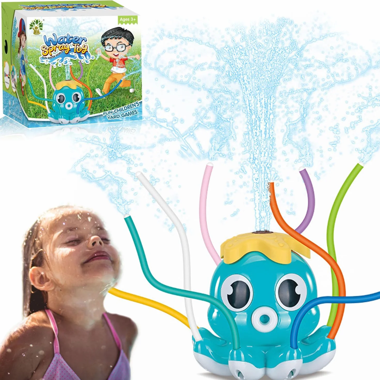 Zabawki Splash Play, Zabawka zraszacza dla dzieci, opryskiwacz ośmiornicy, zabawki do wody dla dzieci, zraszacz wody dla dzieci, na podwórko, trawnik, zajęcia na świeżym powietrzu
