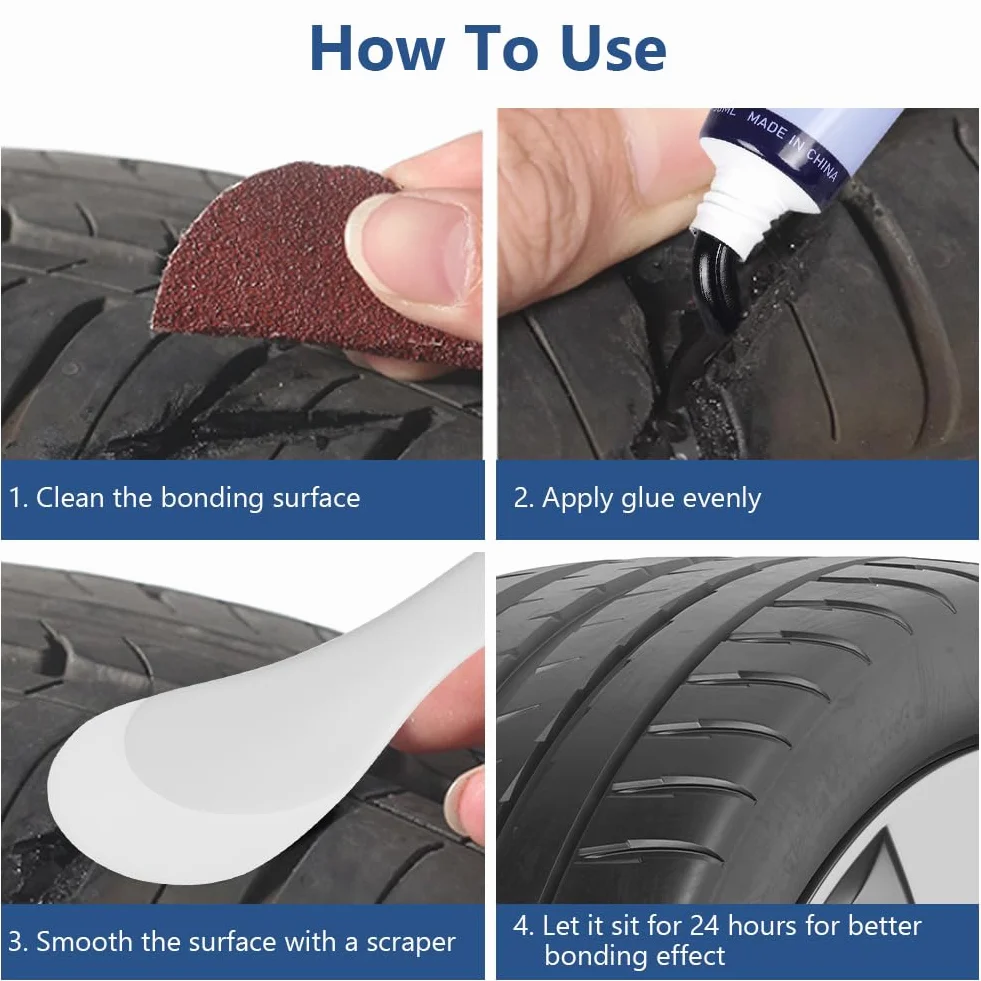 flintronic Klej do naprawy opon 100 ml czarny do samochodów motocykli