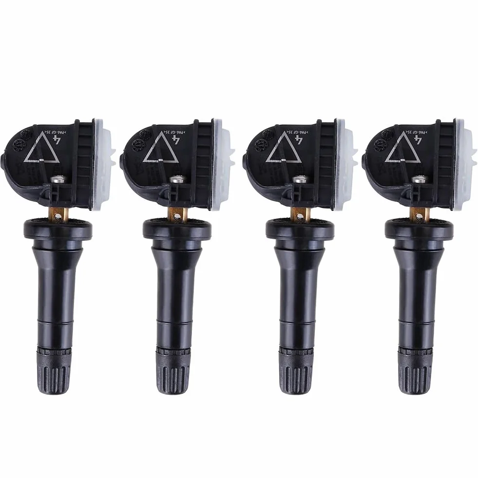 4 sztuki 2036804 czujnik ciśnienia w oponach kompatybilny z Ford Galaxy S-Max Edge Fiesta Mondeo Mustang 2318453 5291383 TPMS z systemem monitorowania ciśnienia w oponach 433 MHz, czujnikami