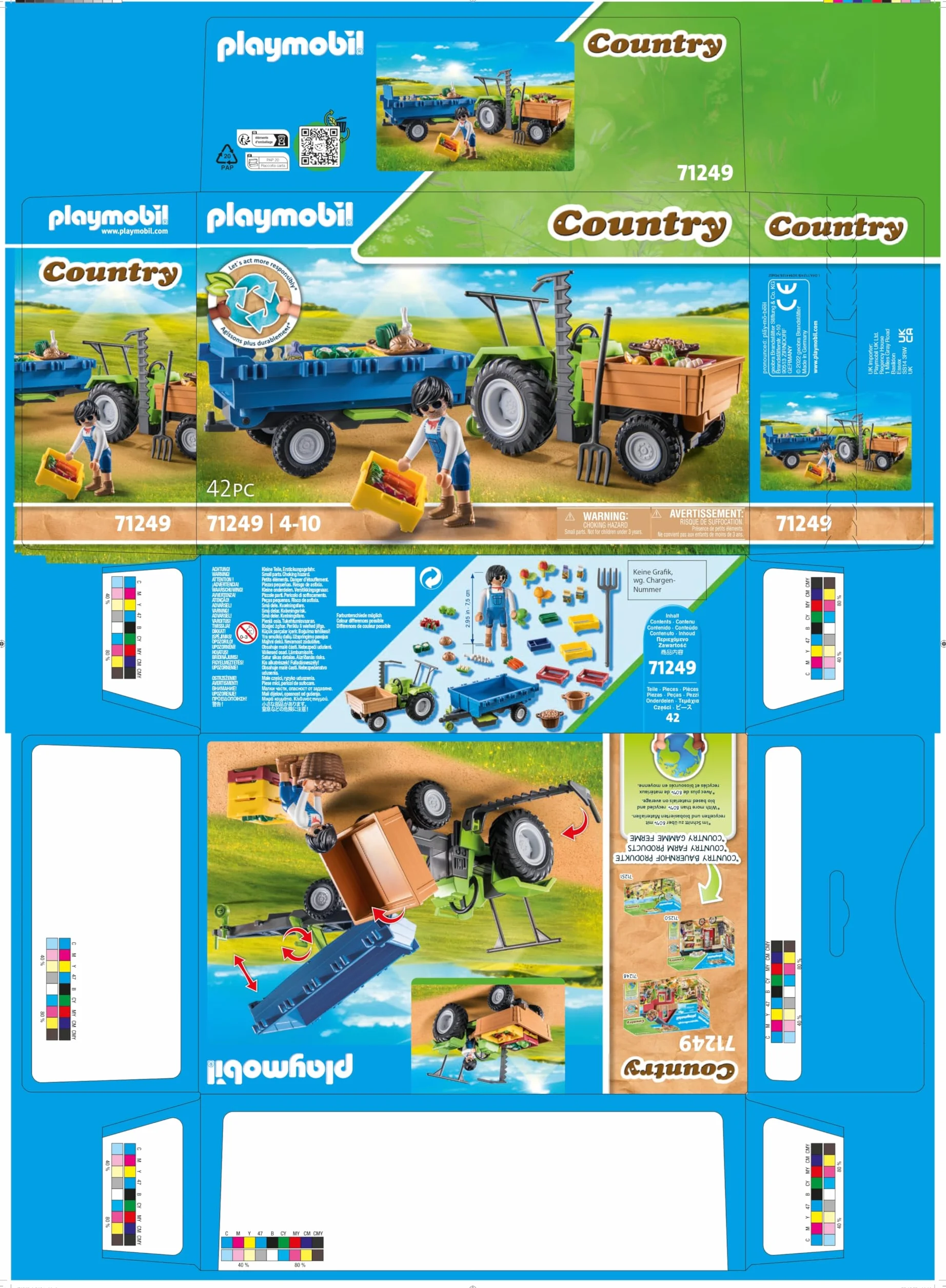PLAYMOBIL Country 71249 Traktor z przyczepą, od 4 lat