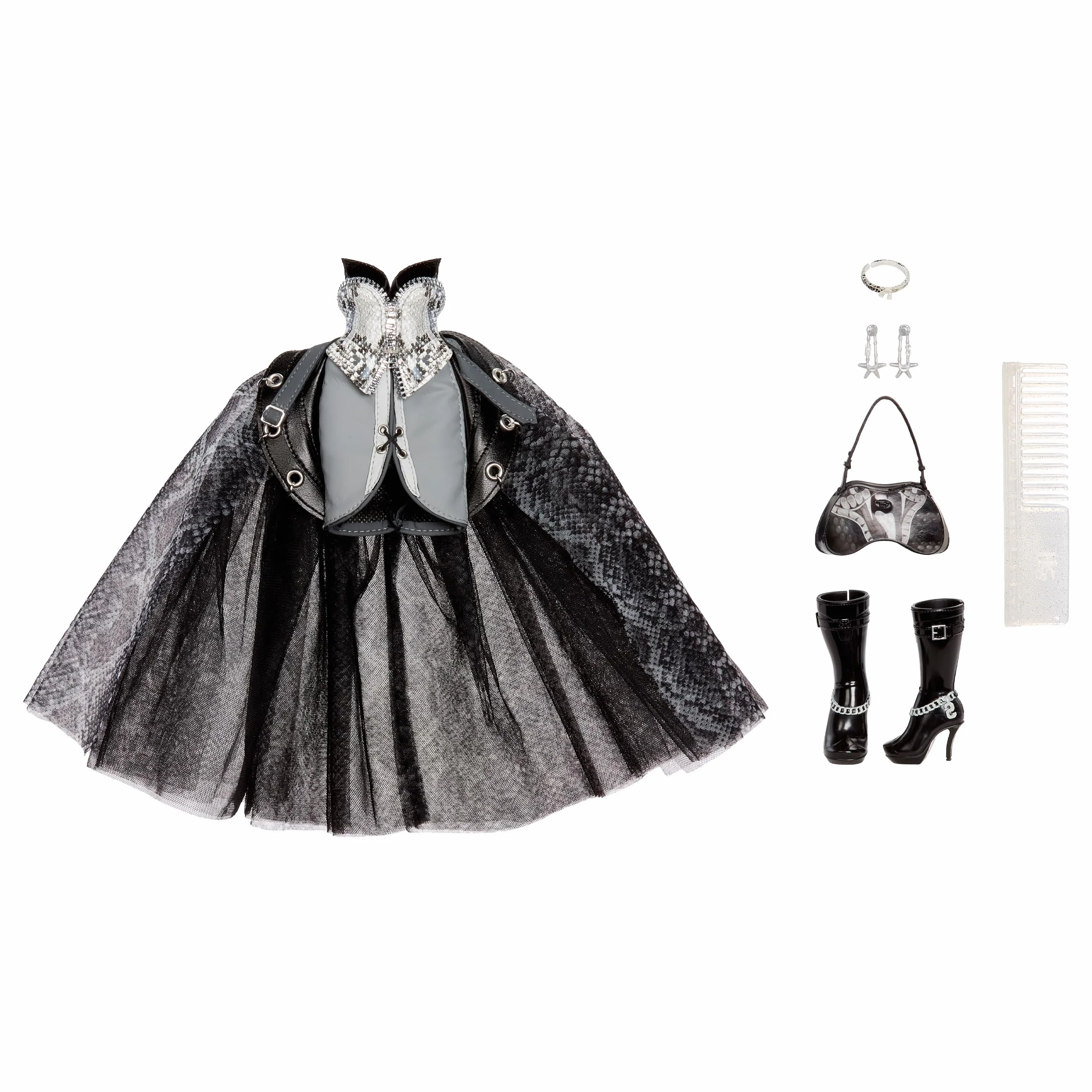 Rainbow High Shadow High Fashion Doll - Heather Grayson - 28 cm Lalka z Czarno-białymi Włosami i Designerskimi Stylizacjami, Odpowiednia dla Kolekcjonerów i Dzieci w Wieku 6–12 Lat