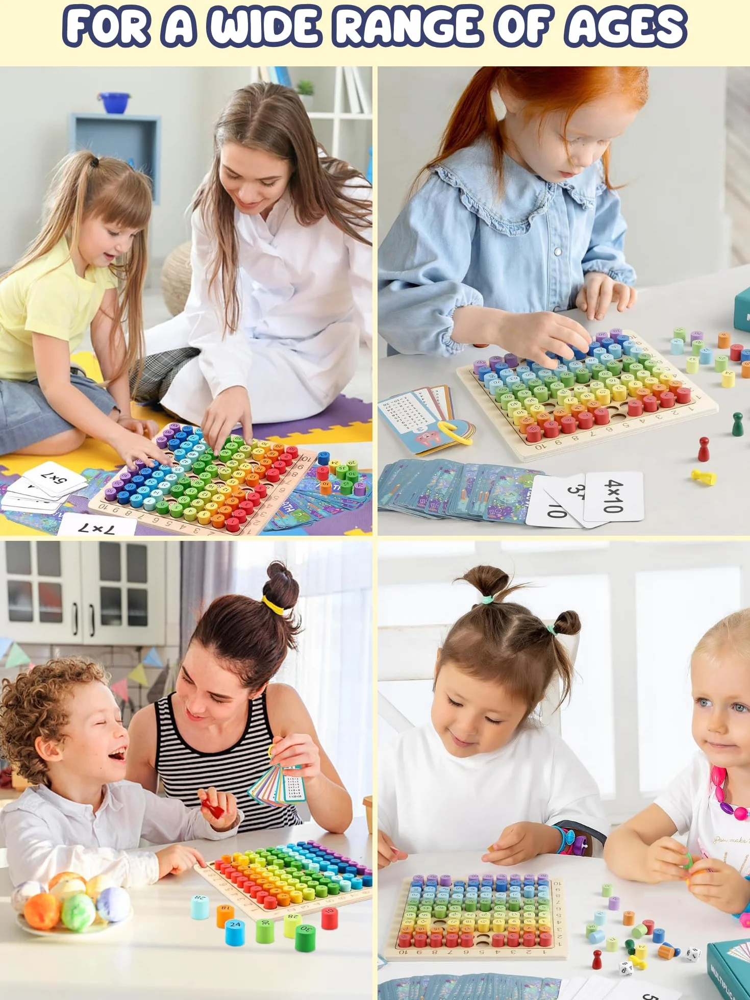 Drewniane Gry Matematyczne, Tabliczka Mnożenia, Drewniana Tabliczka Mnożenia, Zabawka Edukacyjna Montessori, Nauka Liczydła dla Dzieci w Wieku od 6 do 12 Lat.