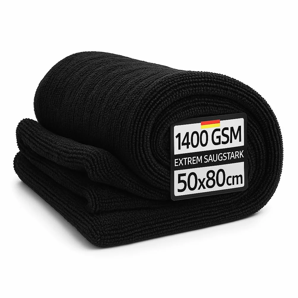 Kemes ściereczek mikrofibra do samochodu XXL 80 x 50 cm Premium 1400 GSM, 5-krotna, bardzo chłonna do polerowania i pielęgnacji