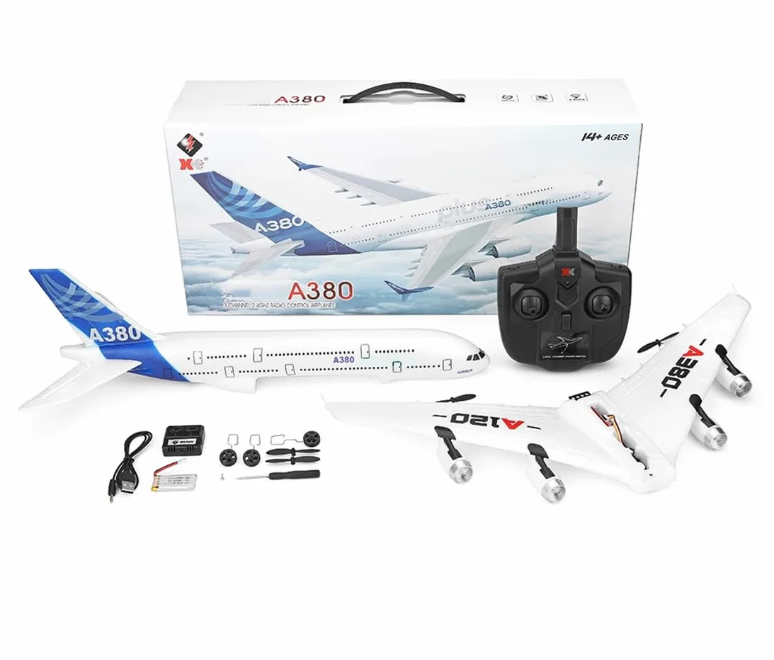 Efaso RC A-120 Zdalnie Sterowany Samolot z Wytrzymałego Materiału EPO, System Stabilizacji, 3-Kanałowy, 2,4 GHz, Pasażerski