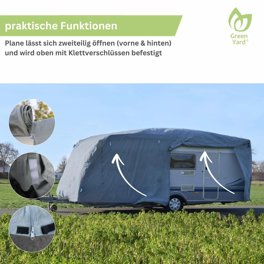 GreenYard® Pokrowiec na przyczepę kempingową Rozmiar S 460x250x220 cm Wodoodporny oddychający