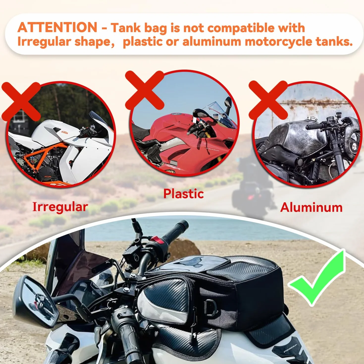 Dracarys Magnetic Motorcycle Tank Bag - Oxford czarna torba na motocykl, podróżna, outdoorowa torba sportowa, bagaż, mocna magnetyczna do większości motocykli