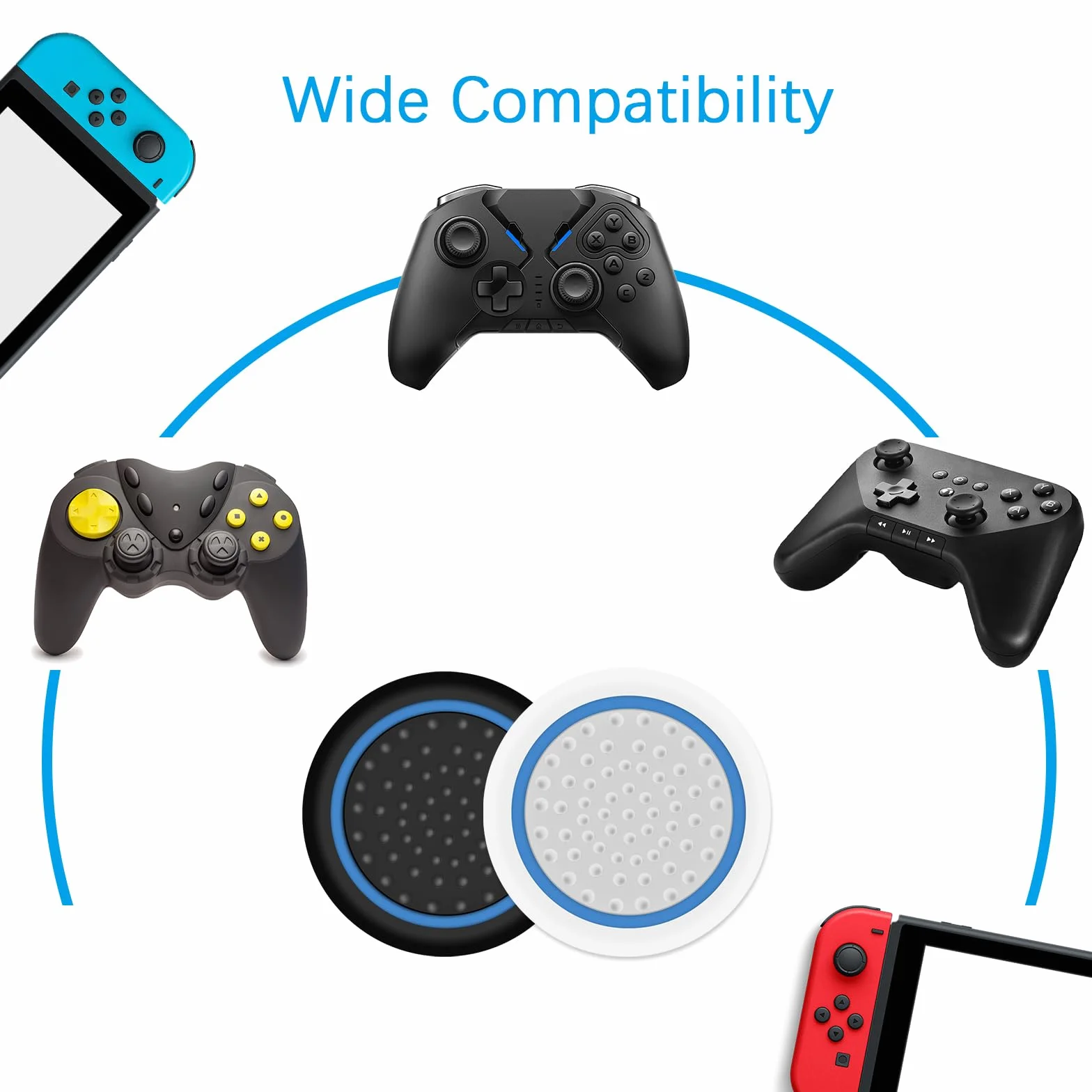 UKOFEW 20 sztuk silikonowych zaślepek na przyciski, osłona ochronna 2 cm, analogowa czapka z uchwytem na joystick, akcesoria do kontrolera, gumki do kontrolera Xbox One Series X/S (10 kolorów)