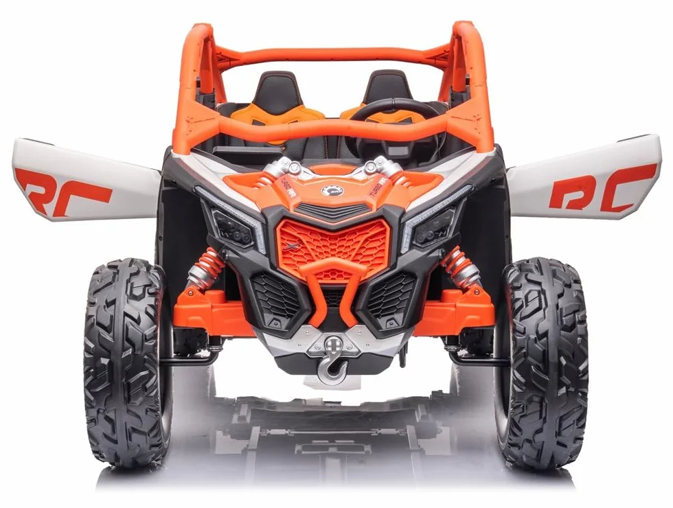 Samochód Buggy 24V Can-Am MARVERICK UTV, 4 x 200 W, pomarańczowy, 2-osobowy dla dzieci w wieku 1-8 lat, RC rodzicielski