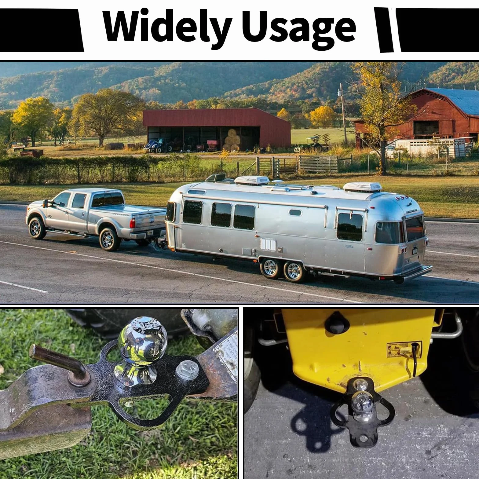 Odpinamy hak holowniczy, 3-drożny adapter haku holowniczego z łącznikiem Stalowy nośnik haka holowniczego Adapter do haka holowniczego dla traktora do trawnika ATV Wózek golfowy Wózek dworski Traktor