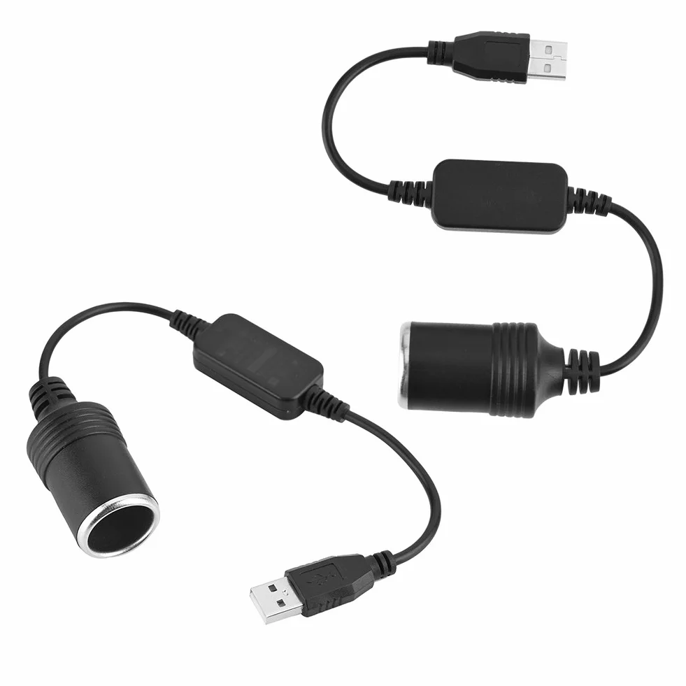 Adapter Port USB 12V do Zapalniczki Samochodowej 5V USB A Męski na Gniazdo Żeński Konwerter