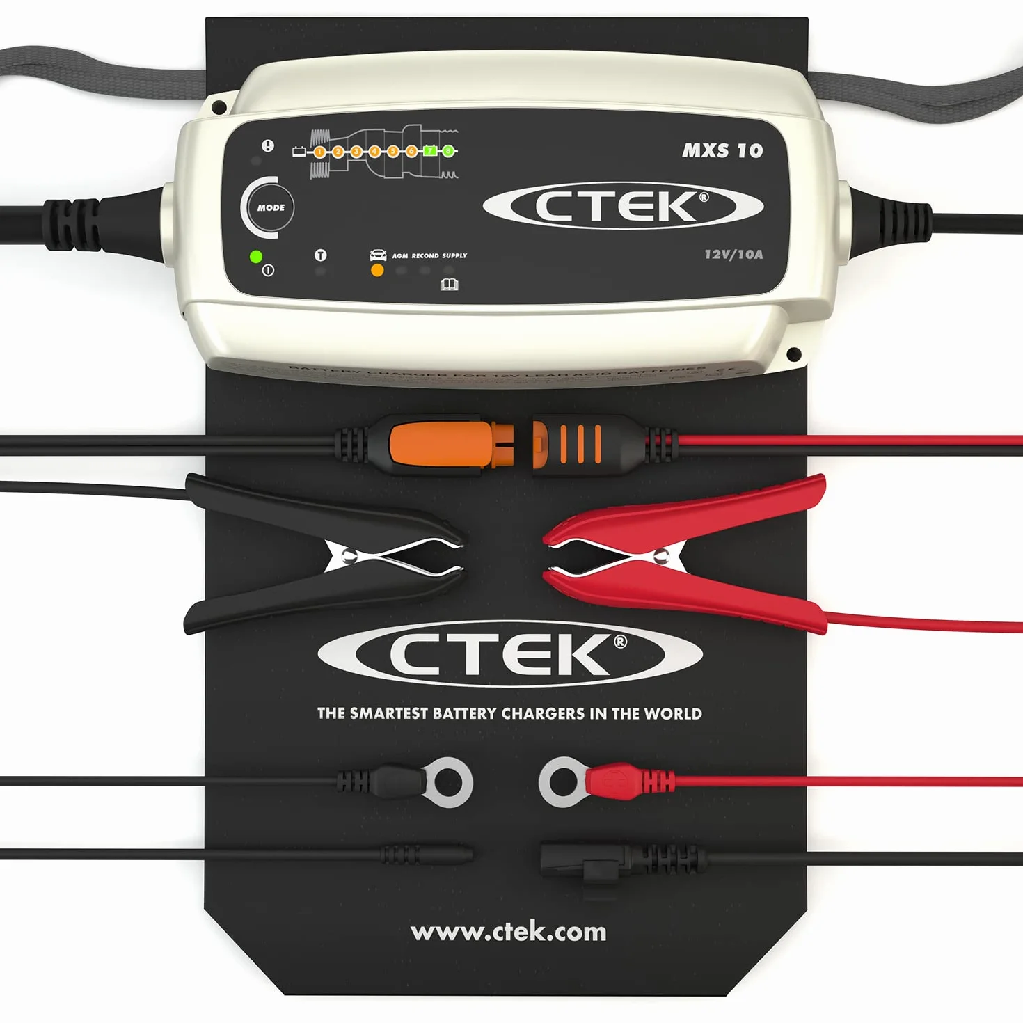 CTEK MXS 10, Ładowarka 12V Dla Większych Akumulatorów Samochodowych, Łódź, Ciężarówka, RV I Przyczepa Ładowarka, Odsiarczacz Baterii Z Dostaw I Tryby Regeneracji, Dedykowany Tryb AGM I Program Zimowy