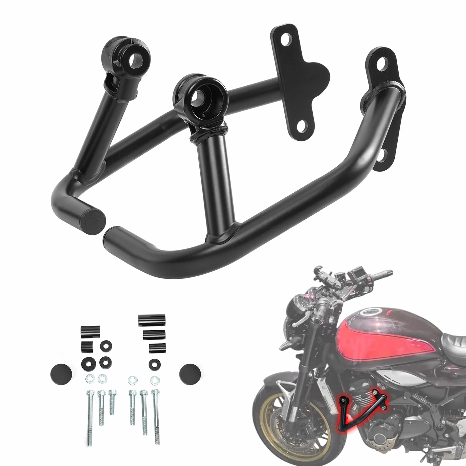 Uchwyt ochronny silnika do motocykla, kompatybilny z Kawasaki Z900RS/SE Z900RS Cafe 2017-2024, stalowy pałąk przeciwupadkowy do motocykla Z900RS, akcesoria