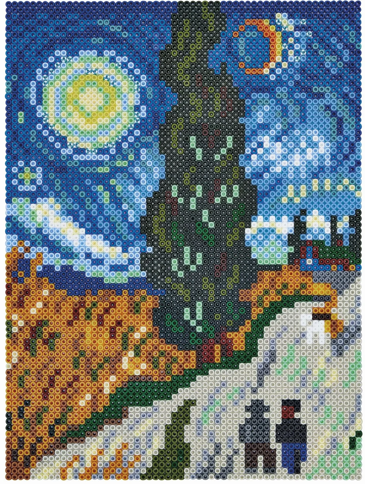 HAMA - Pixel Art Box "Van Gogh" - 10.000 koralików i 6 płyt - Koraliki do prasowania rozmiar Midi - kreatywne hobby