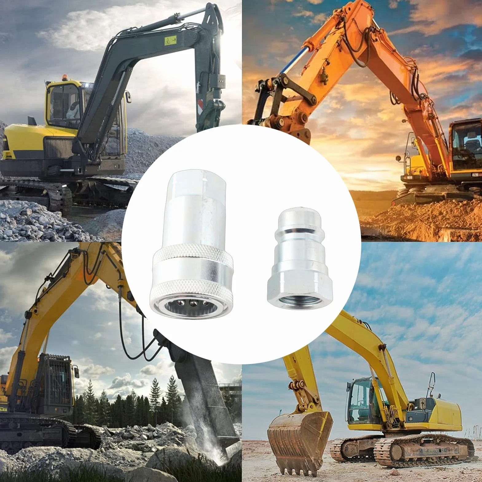 Wakects Złącze Hydrauliczne 1/2 Cala NPT, Stal Hartowana, Konstrukcja z Szybkozłączem, Zapobieganie Wyciekom, Idealne do Ciężkich Maszyn i Układów Hydraulicznych
