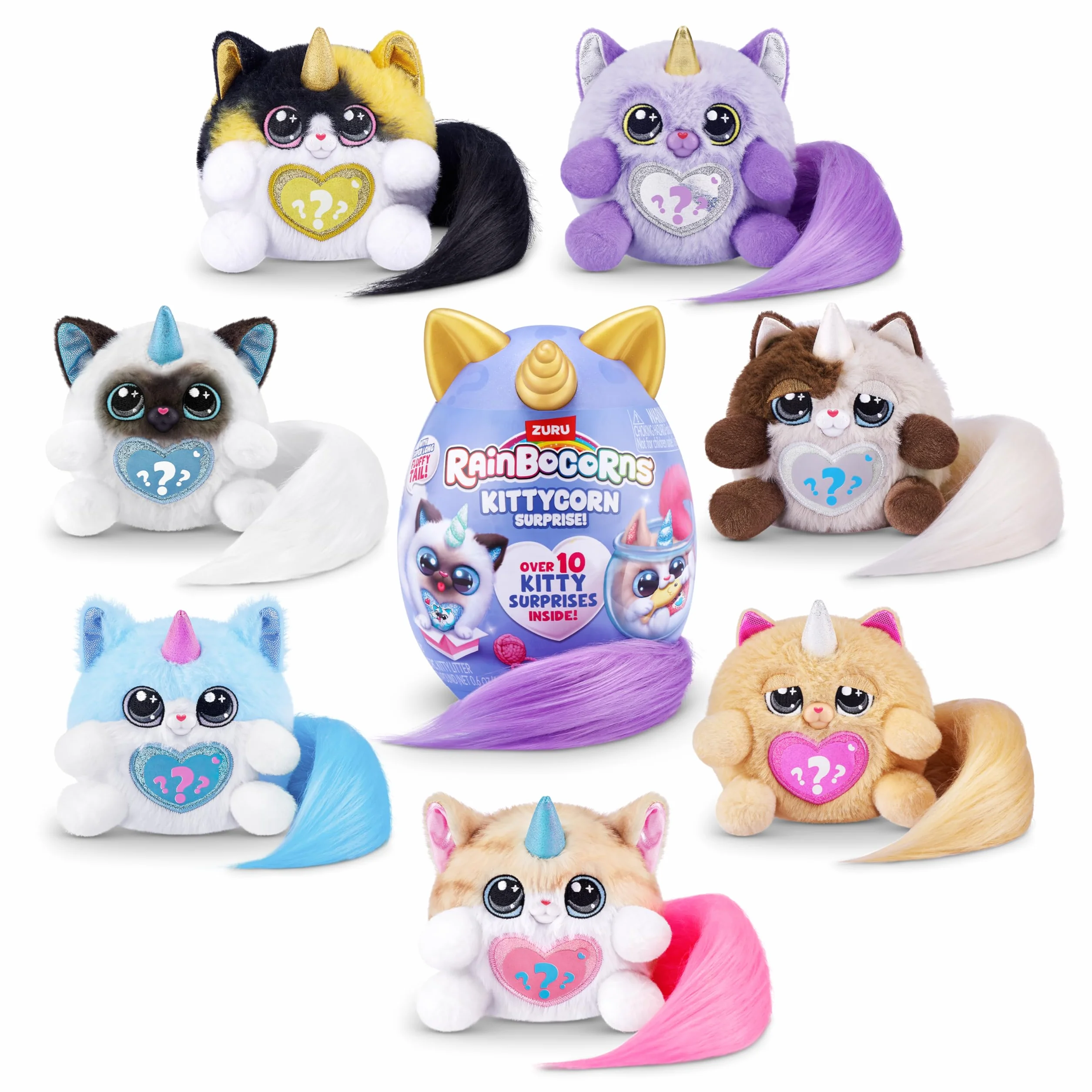 Kittycorn Surprise Seria 3 od ZURU Pluszowa zabawka kolekcjonerska pluszowa zabawka, szlamy, jajka niespodzianka dla dziewczynek (21,5 cm) (Maine Coon Cat)